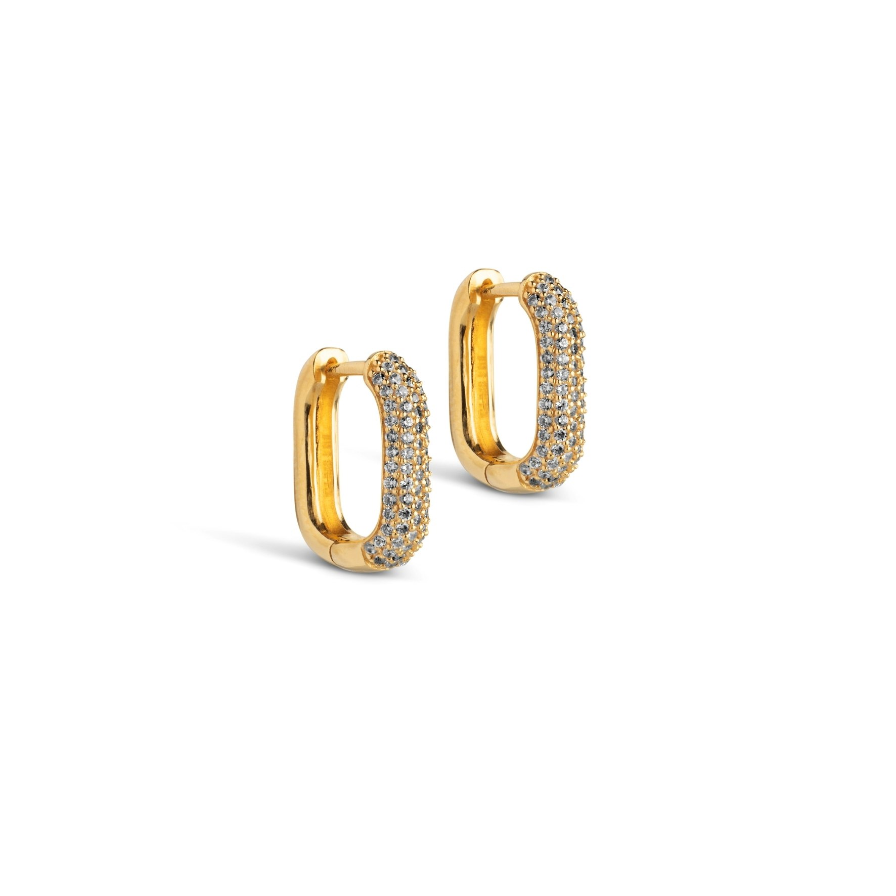 Sparkling Square Hoops 15 mm fra Enamel Copenhagen i Forgylt-Sølv Sterling 925