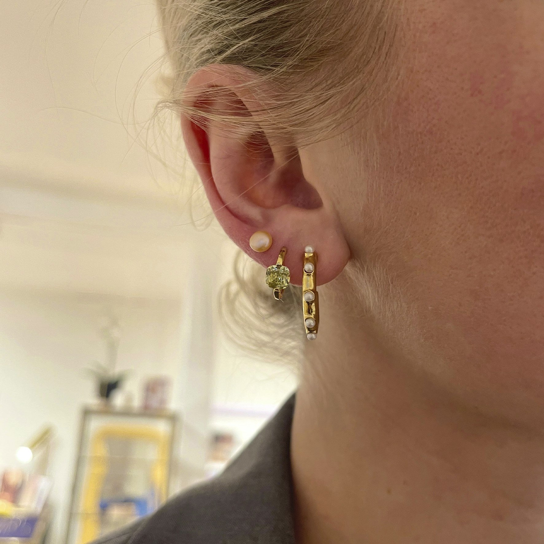 Venus Dot Pink Earsticks fra House Of Vincent i Forgyldt-Sølv Sterling 925