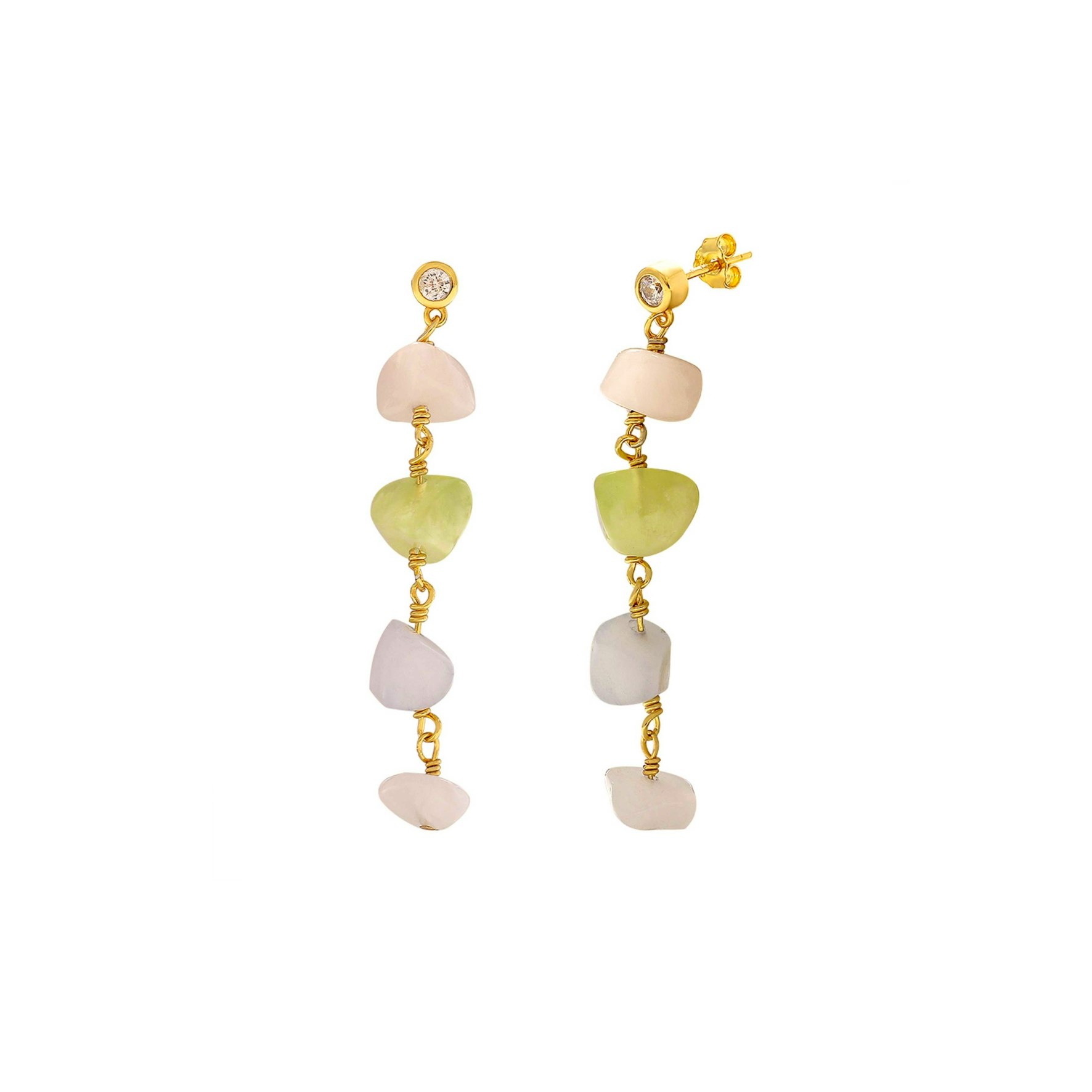 Dusty Rainbow Earrings von Hultquist Copenhagen in Vergoldet-Silber Sterling 925