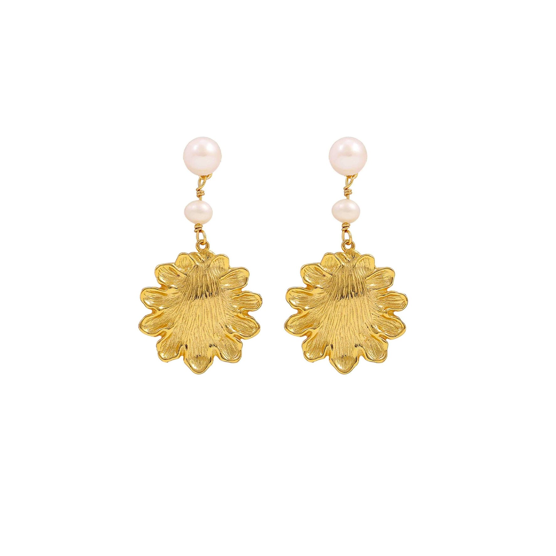 Evelyn Shell Earrings from Hultquist Copenhagen in Goldplated Silver Sterling 925