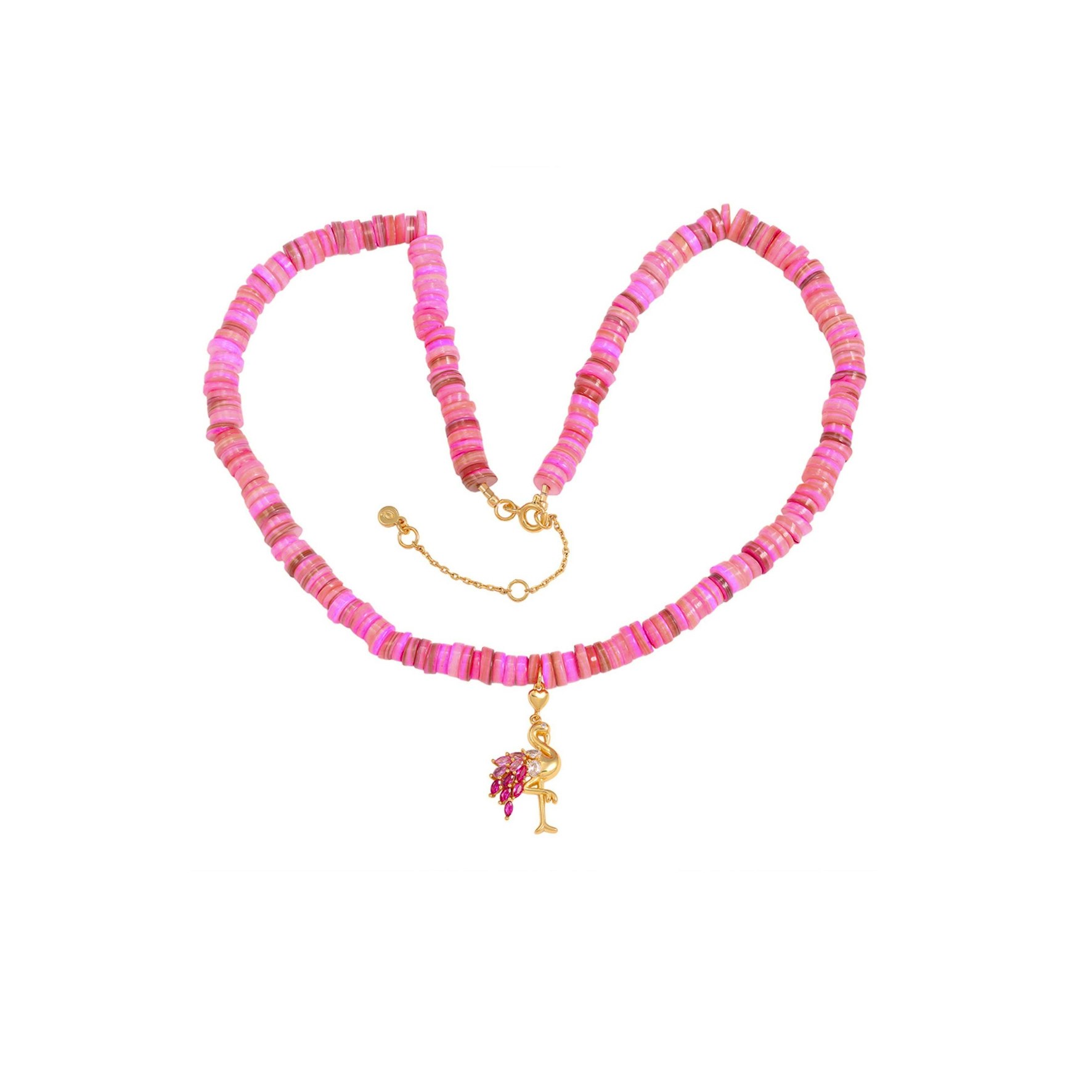 Pink Flamingo Necklace fra Hultquist Copenhagen i Forgyldt-Sølv Sterling 925