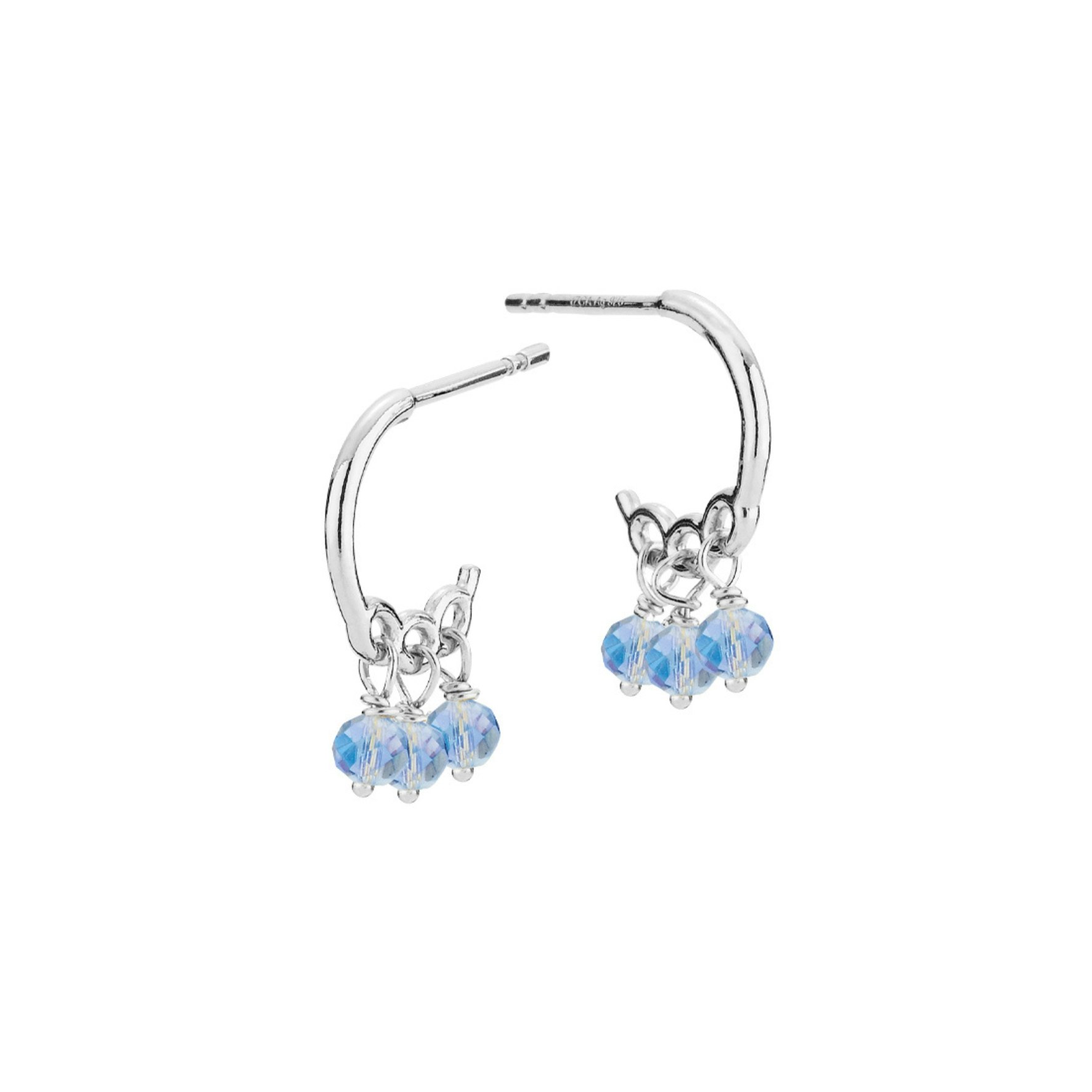 Majesty Hoops With Blue Pearls fra Izabel Camille i Sølv Sterling 925
