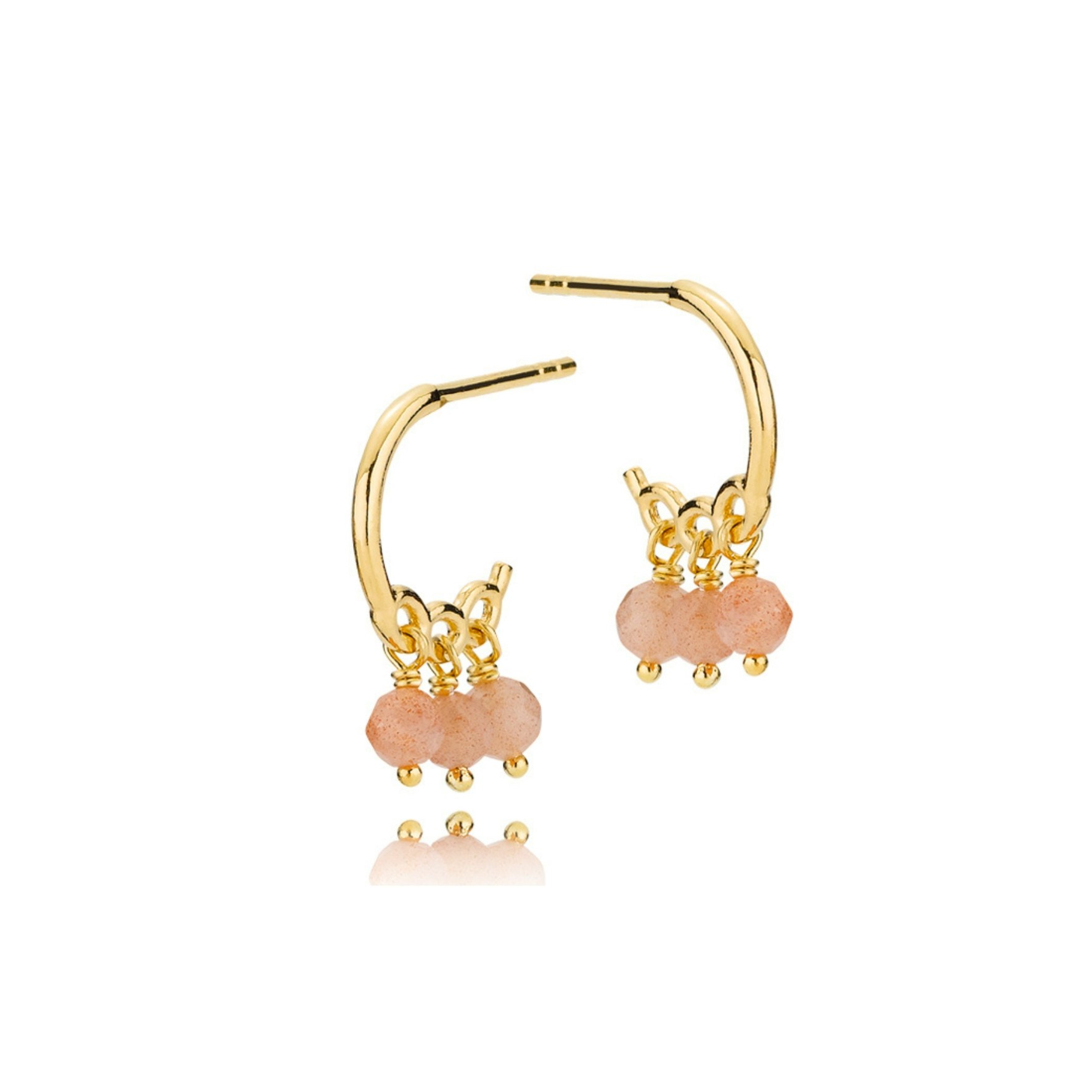 Majesty Hoops With Pink Pearls von Izabel Camille in Vergoldet-Silber Sterling 925