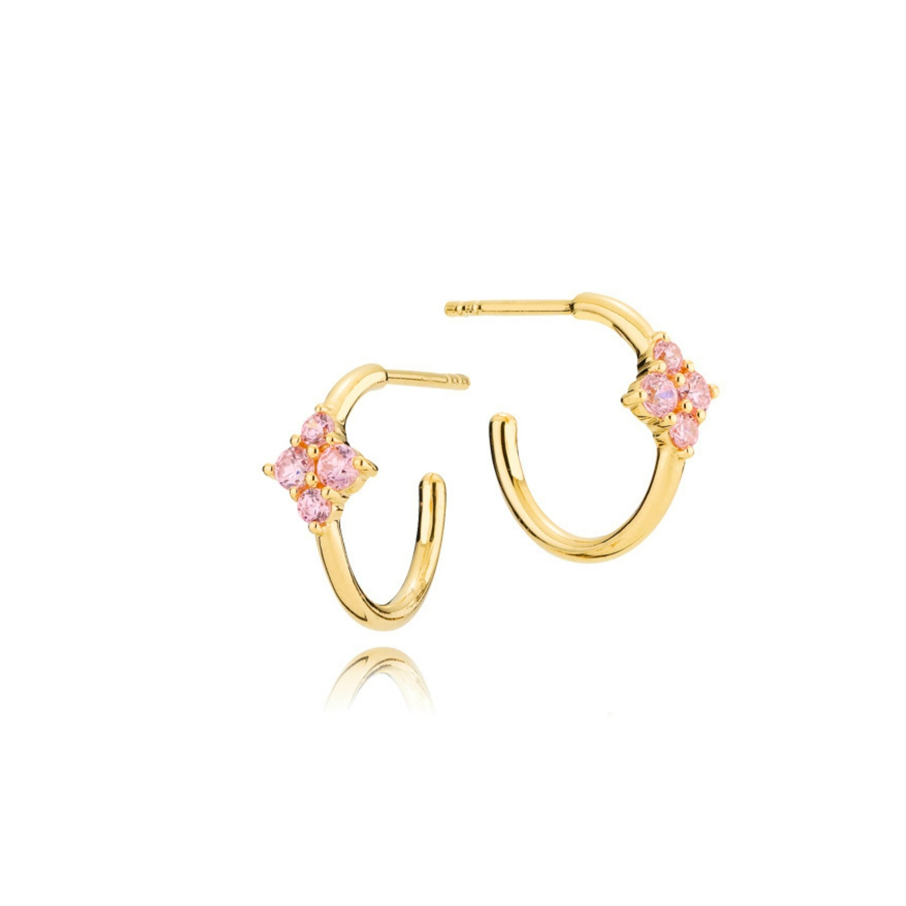 Angelina Pink Hoops from Izabel Camille in Goldplated Silver Sterling 925
