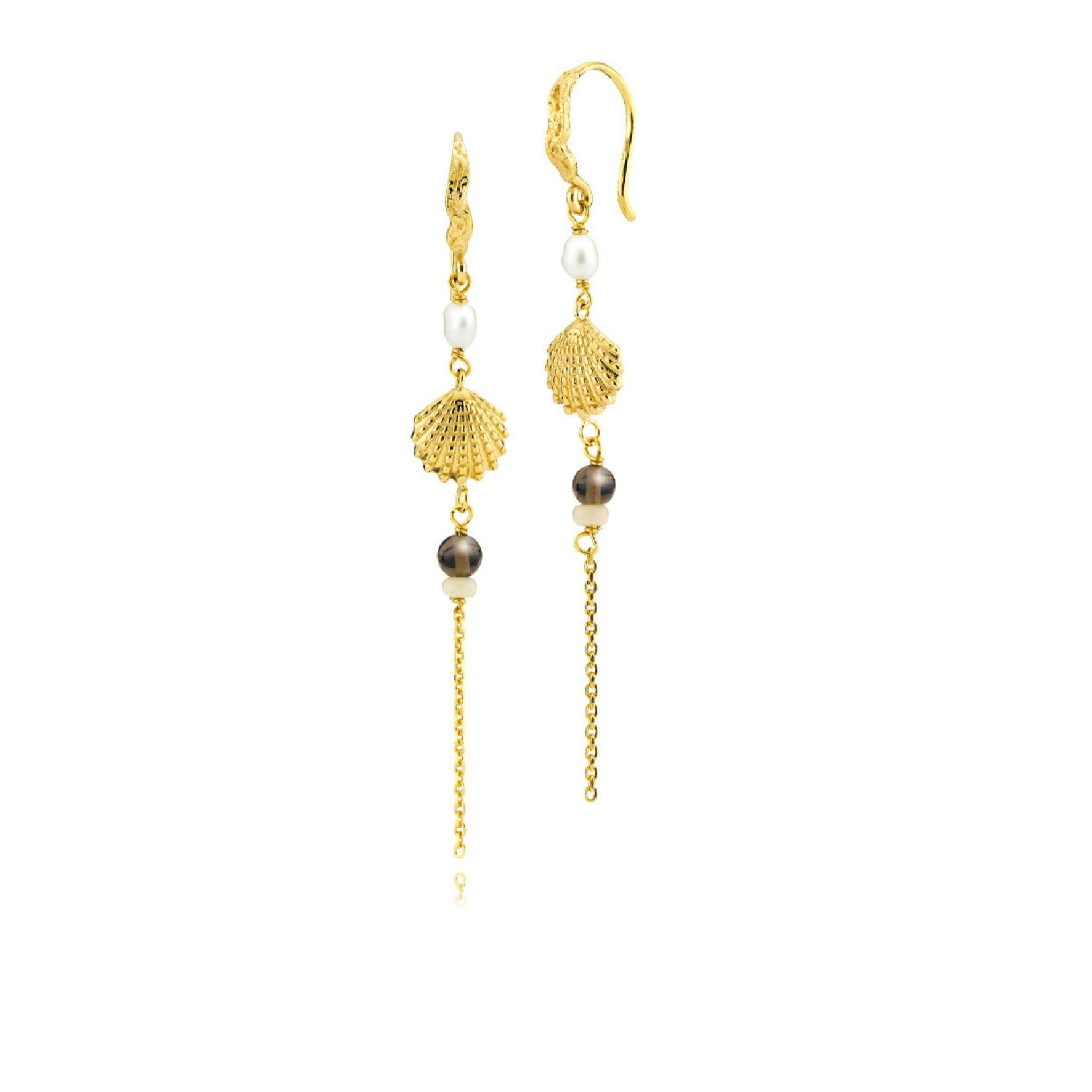 Marina Seashell Earchains fra Sistie i Forgyldt-Sølv Sterling 925