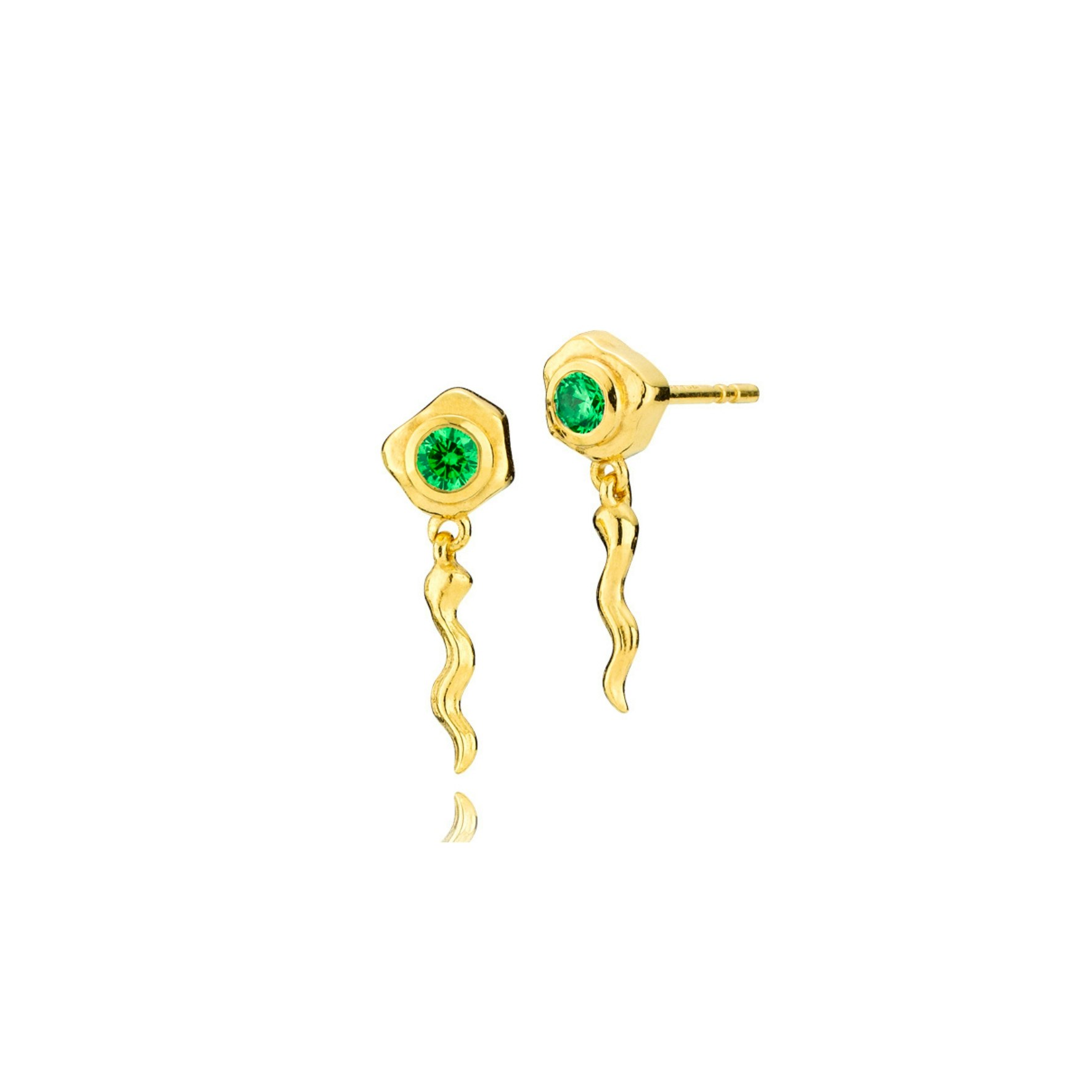 Ophelia Green Earsticks fra Sistie i Forgylt-Sølv Sterling 925