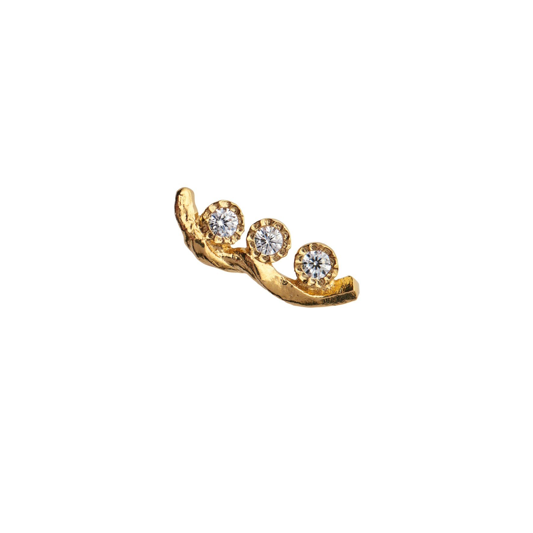 Flow Earring With Three Stones från STINE A Jewelry i Förgyllt-Silver Sterling 925