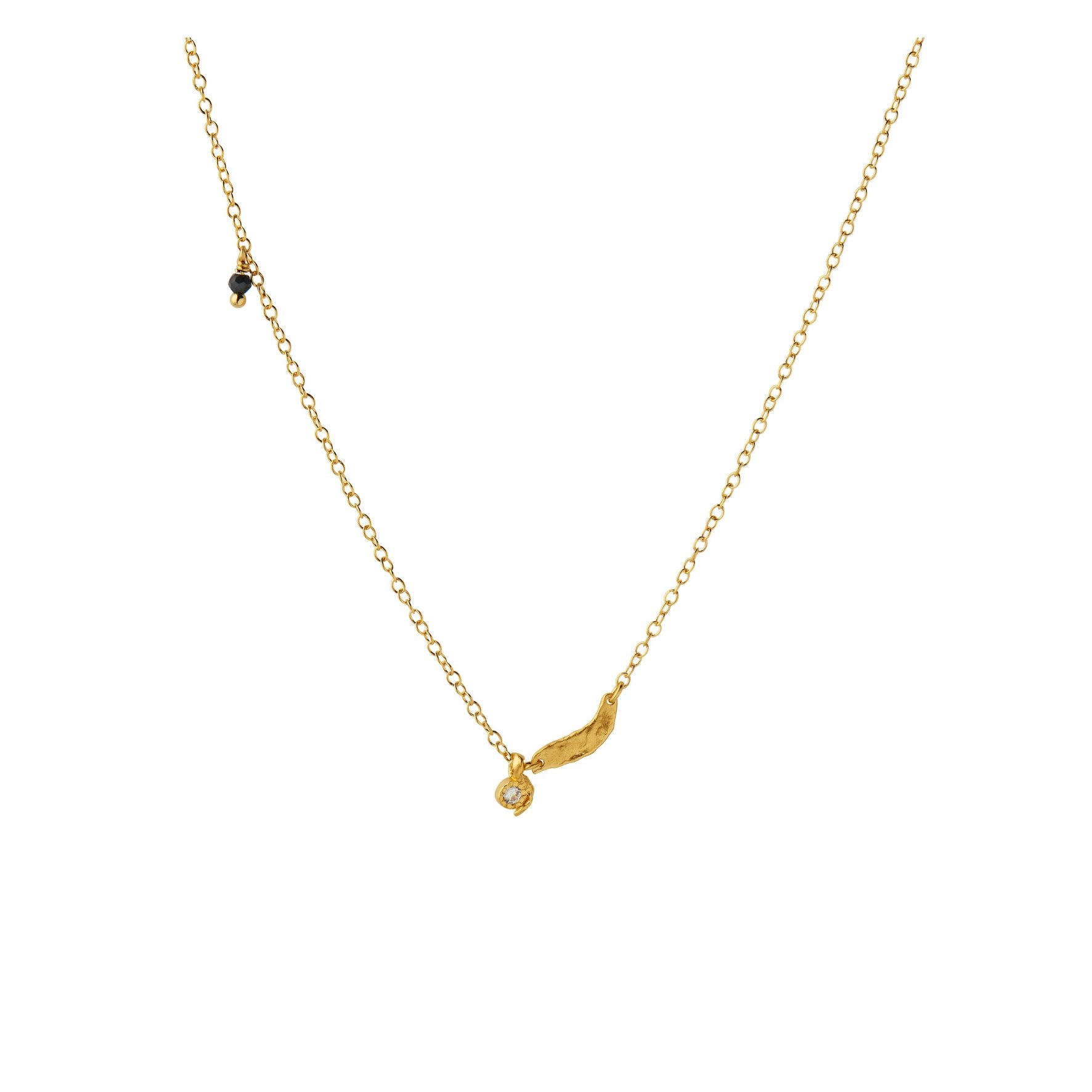 Flow Splash Necklace With Stones fra STINE A Jewelry i Forgyldt-Sølv Sterling 925