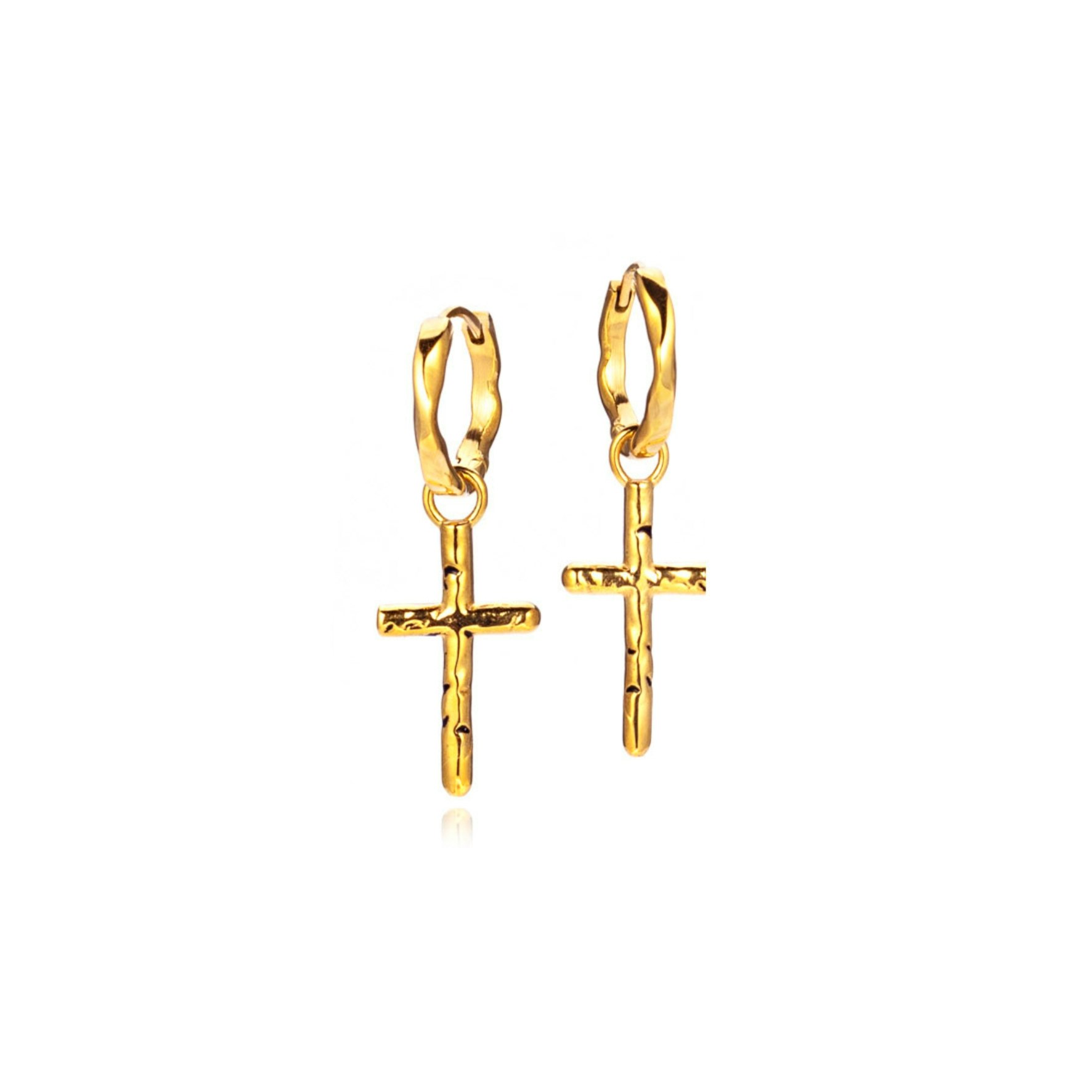 Cross Earrings von SAMIE in Vergoldetes Edelstahl