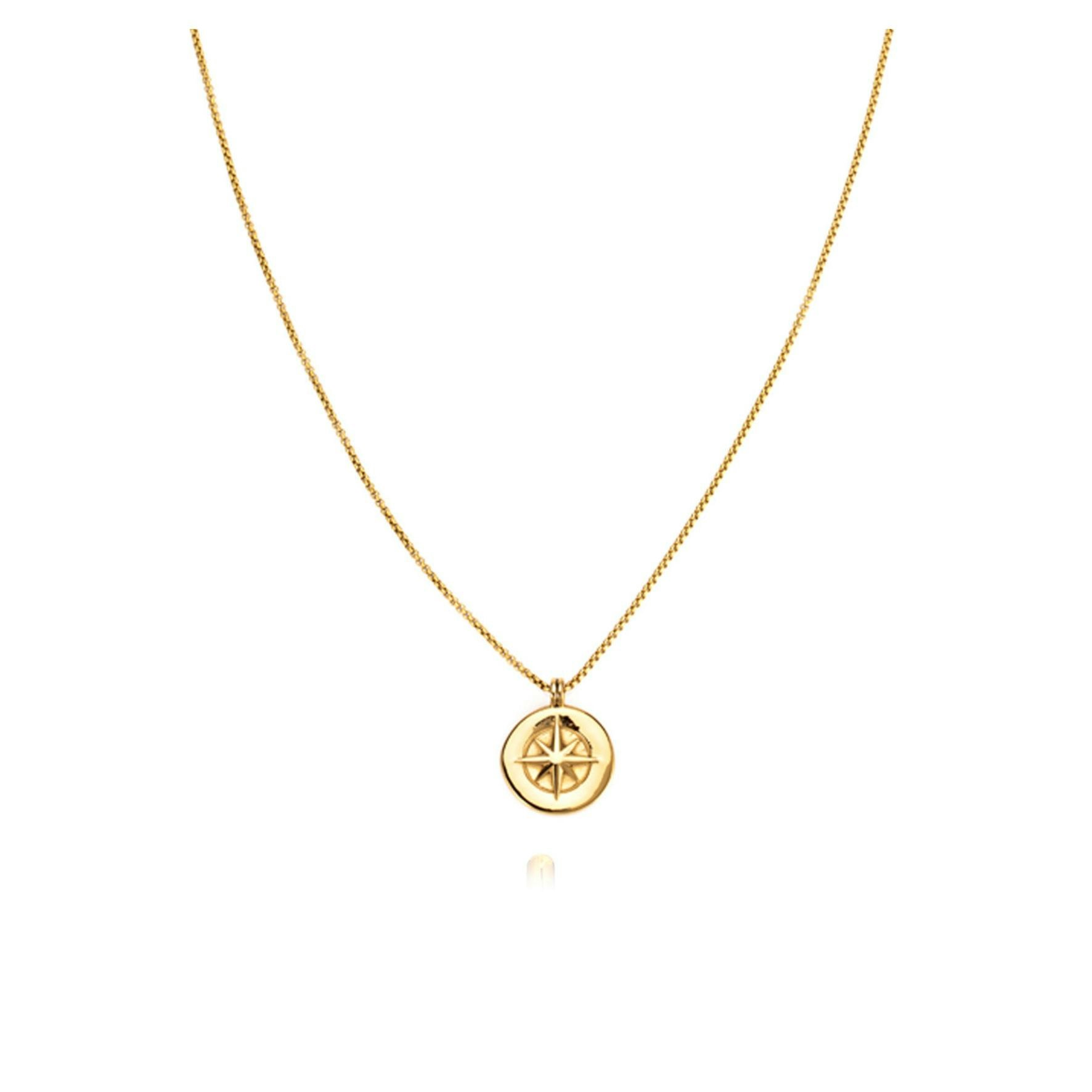 Small Compass Necklace from SAMIE in Goldplated stainless steel