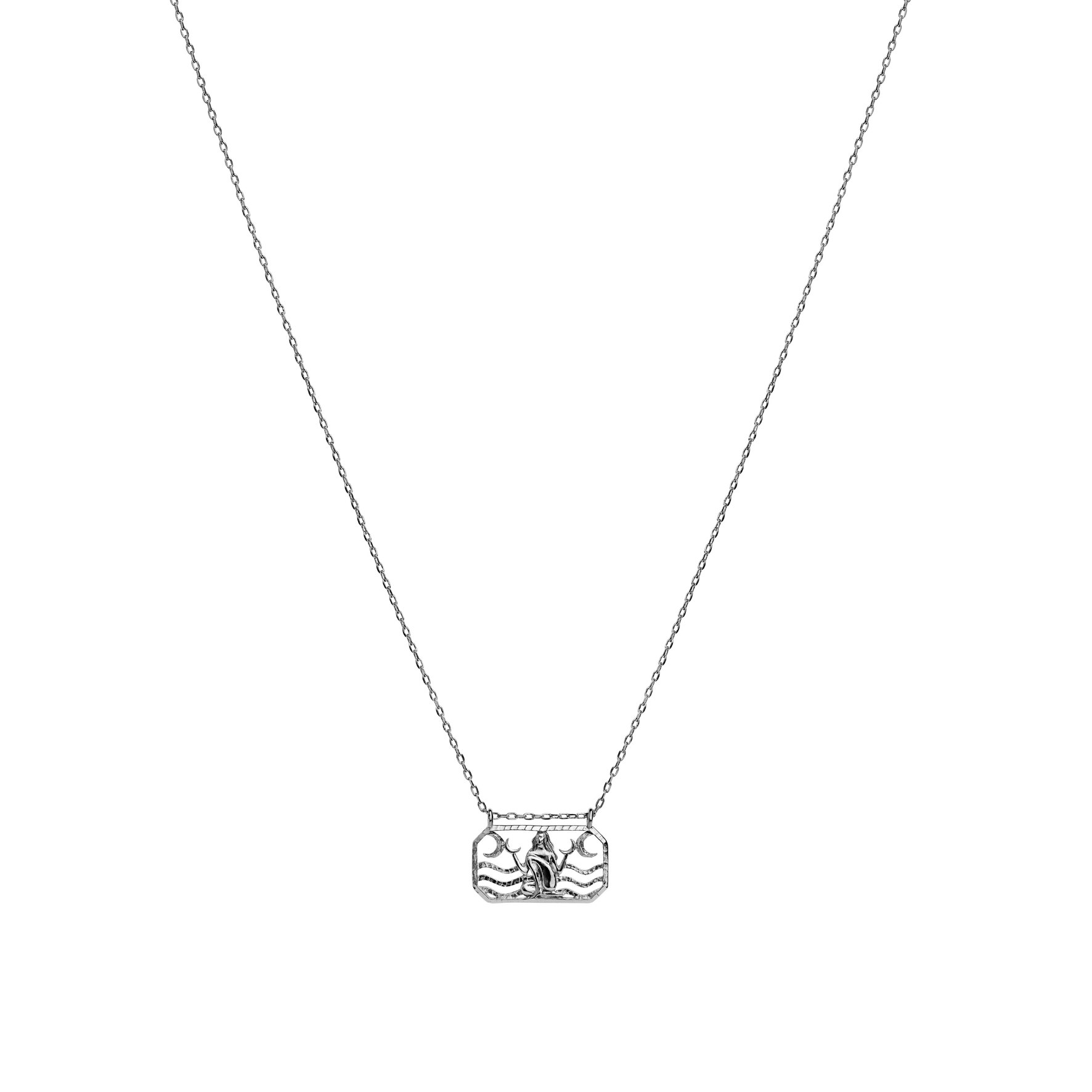 Zodiac Cancer Necklace - Krebs (June 22 - July 21) fra Maanesten i Sølv Sterling 925