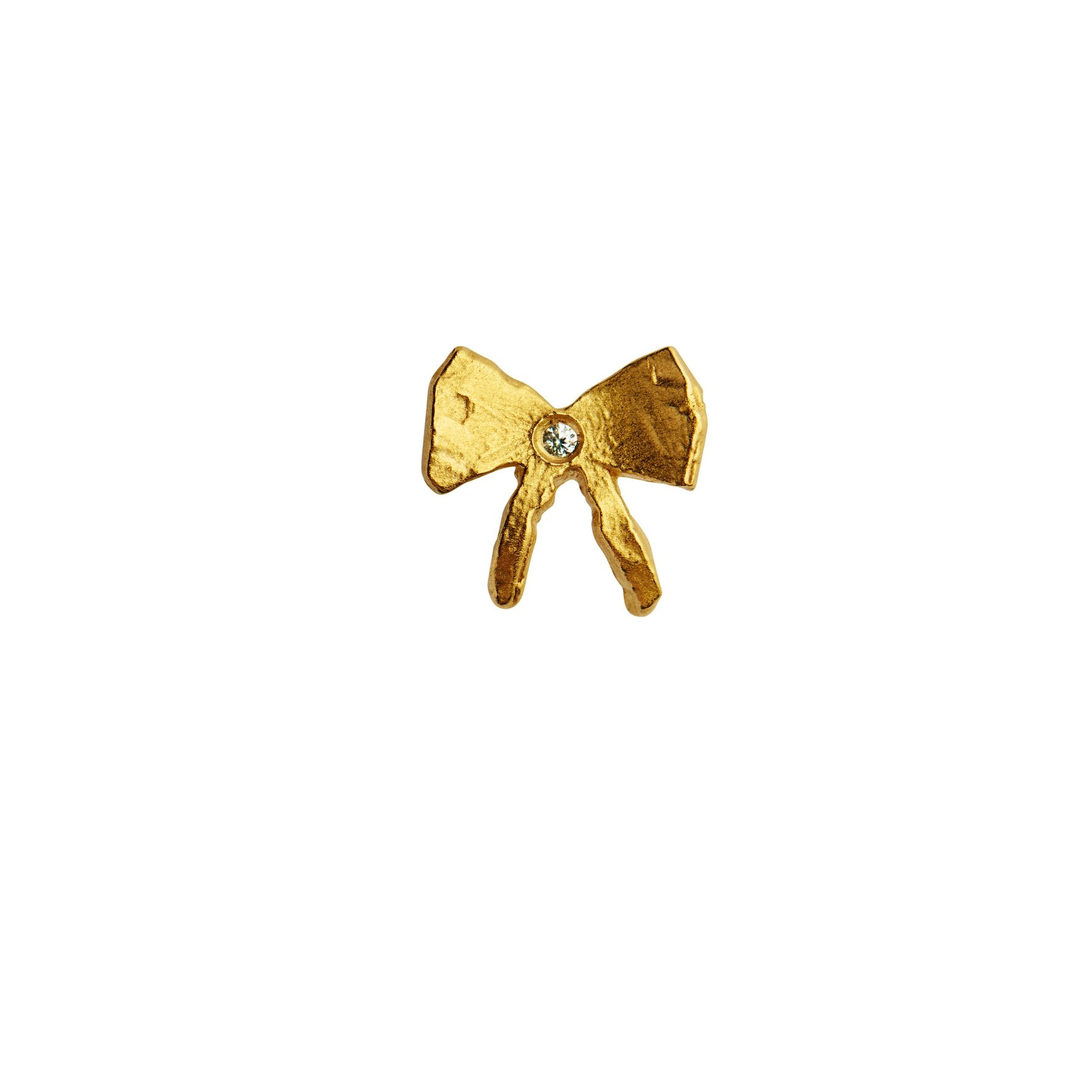 Petit Bow Earring With Stone fra STINE A Jewelry i Forgylt-Sølv Sterling 925