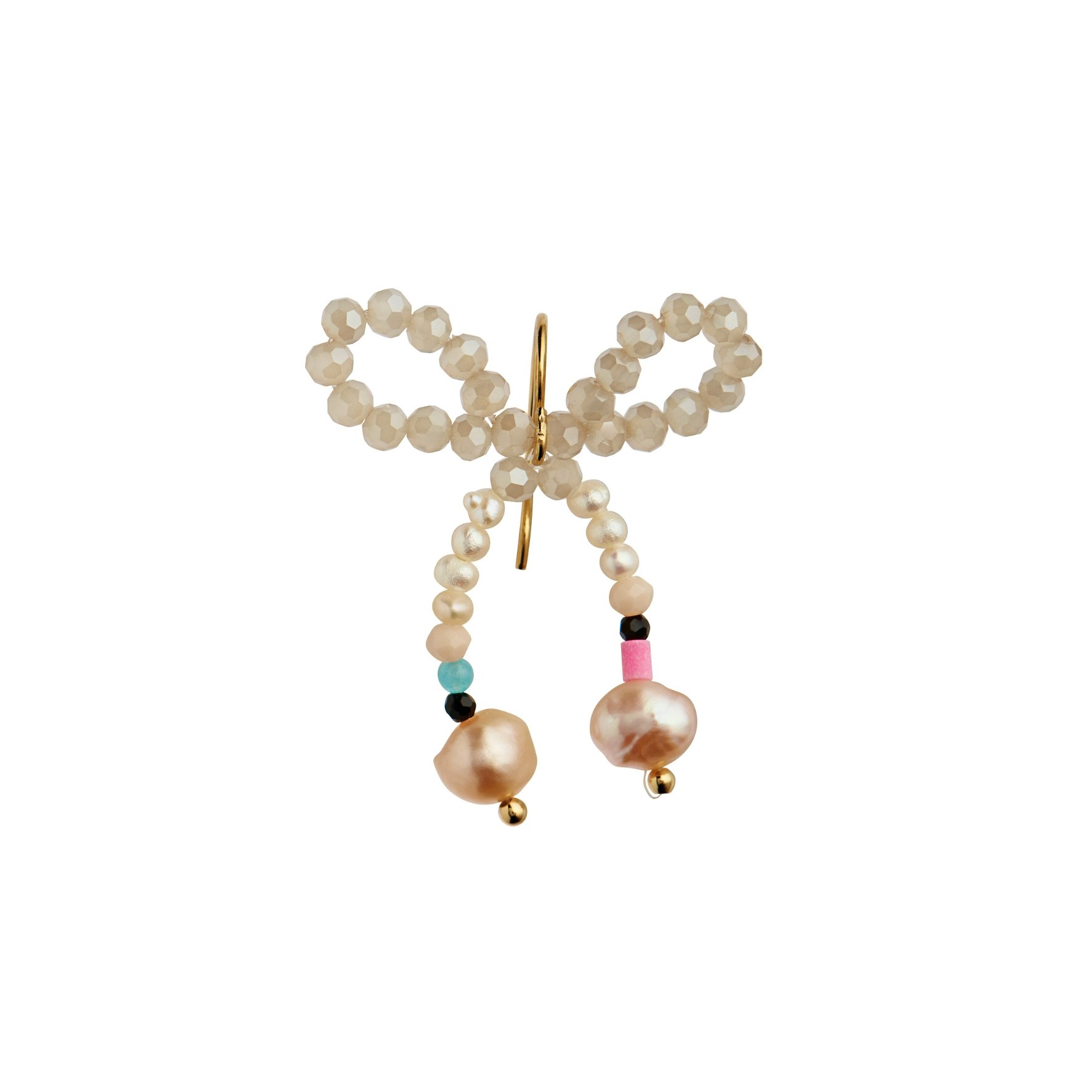 Glow Bow Earring Creamy Colors from STINE A Jewelry in Goldplated Silver Sterling 925