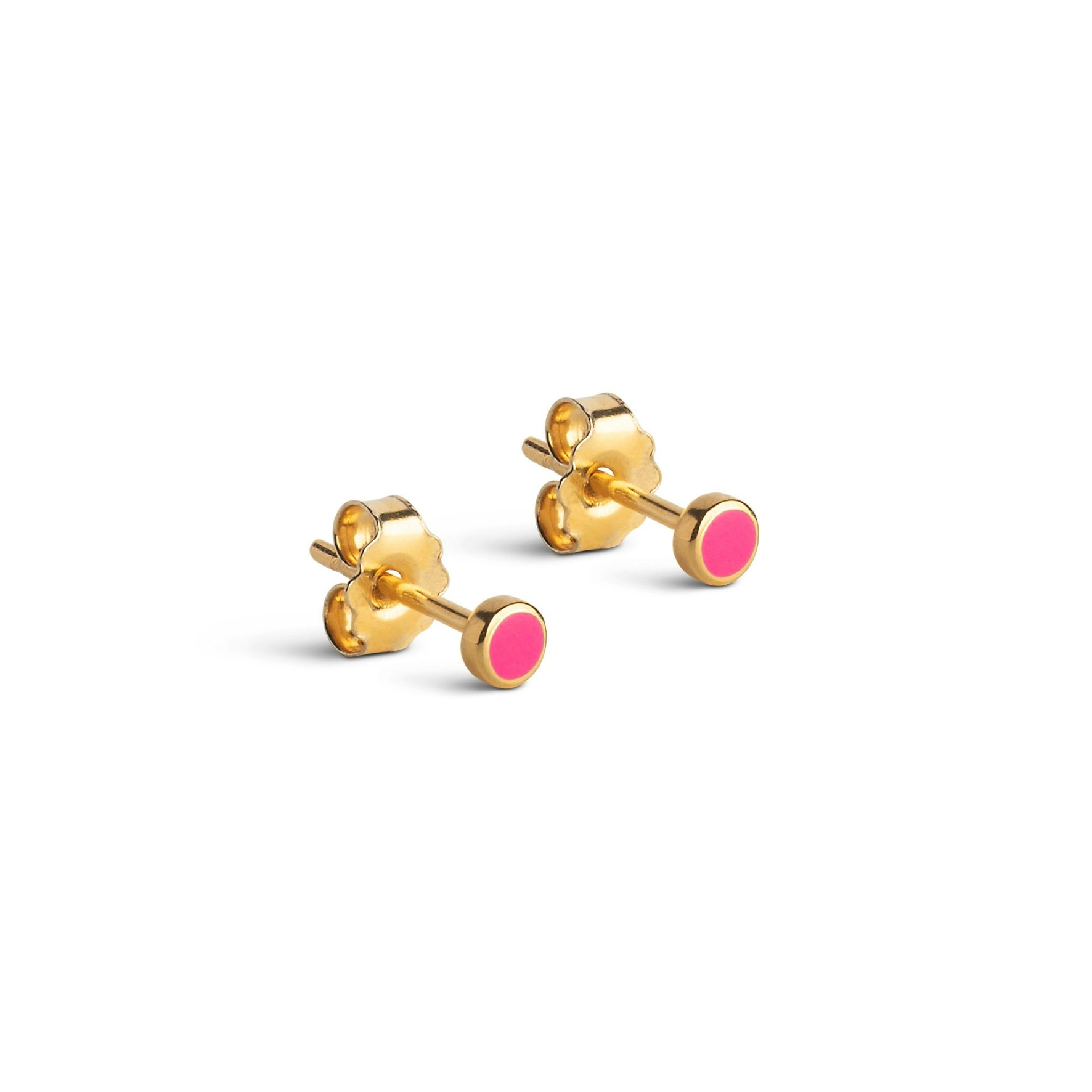 Enamel Dot Studs Pink från Enamel Copenhagen i Förgyllt-Silver Sterling 925