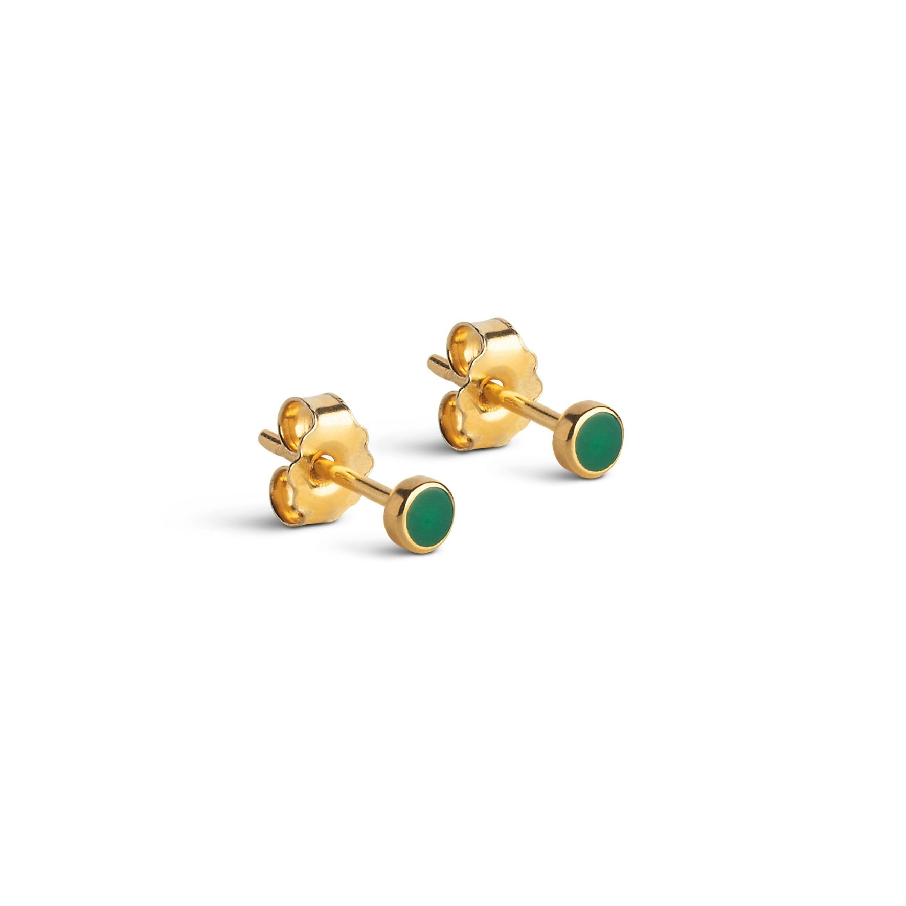 Enamel Dot Studs Petrol Green fra Enamel Copenhagen i Forgyldt-Sølv Sterling 925