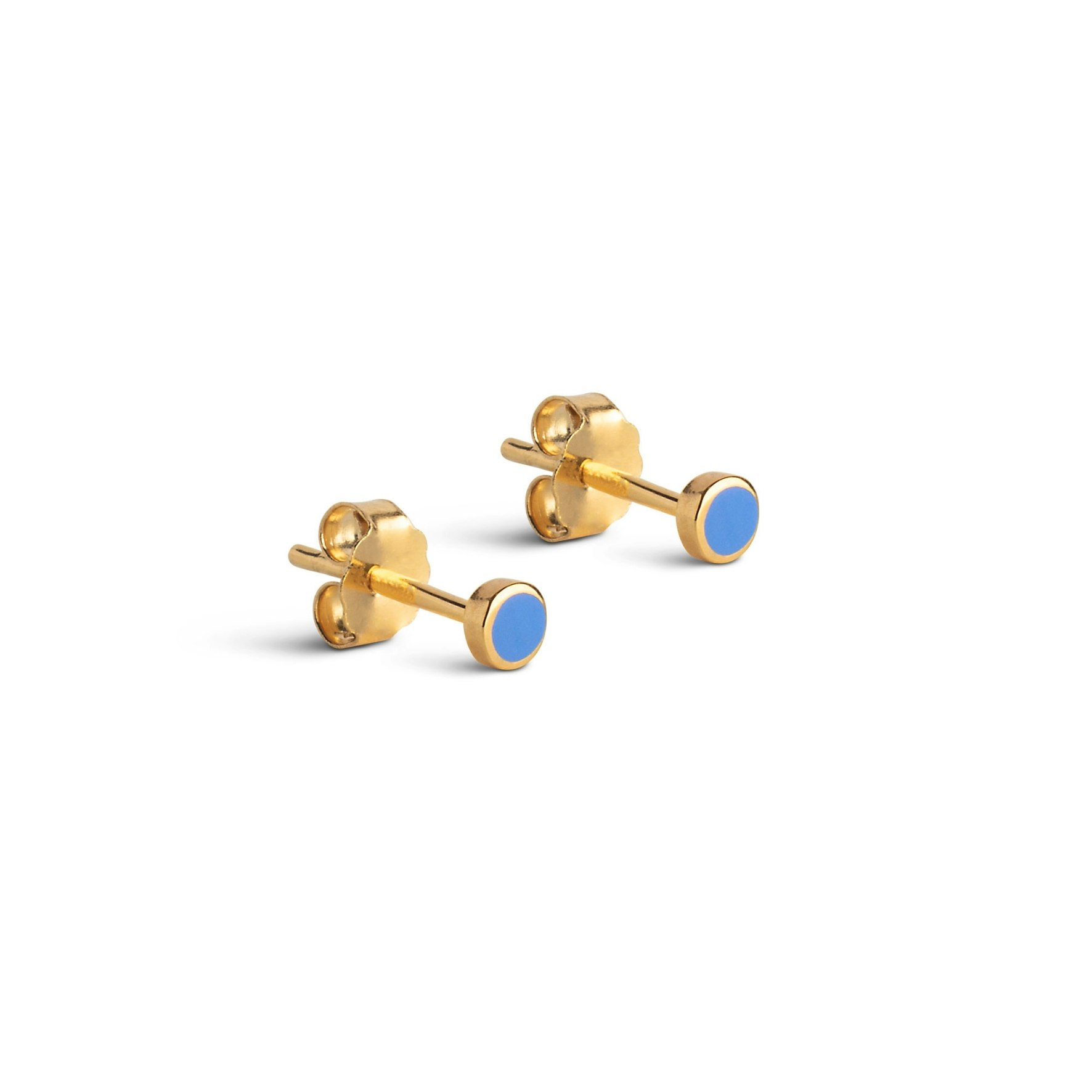 Enamel Dot Studs Cornflower Enamel Copenhagen:stä Kullattu-hopea Sterling 925:ssä}