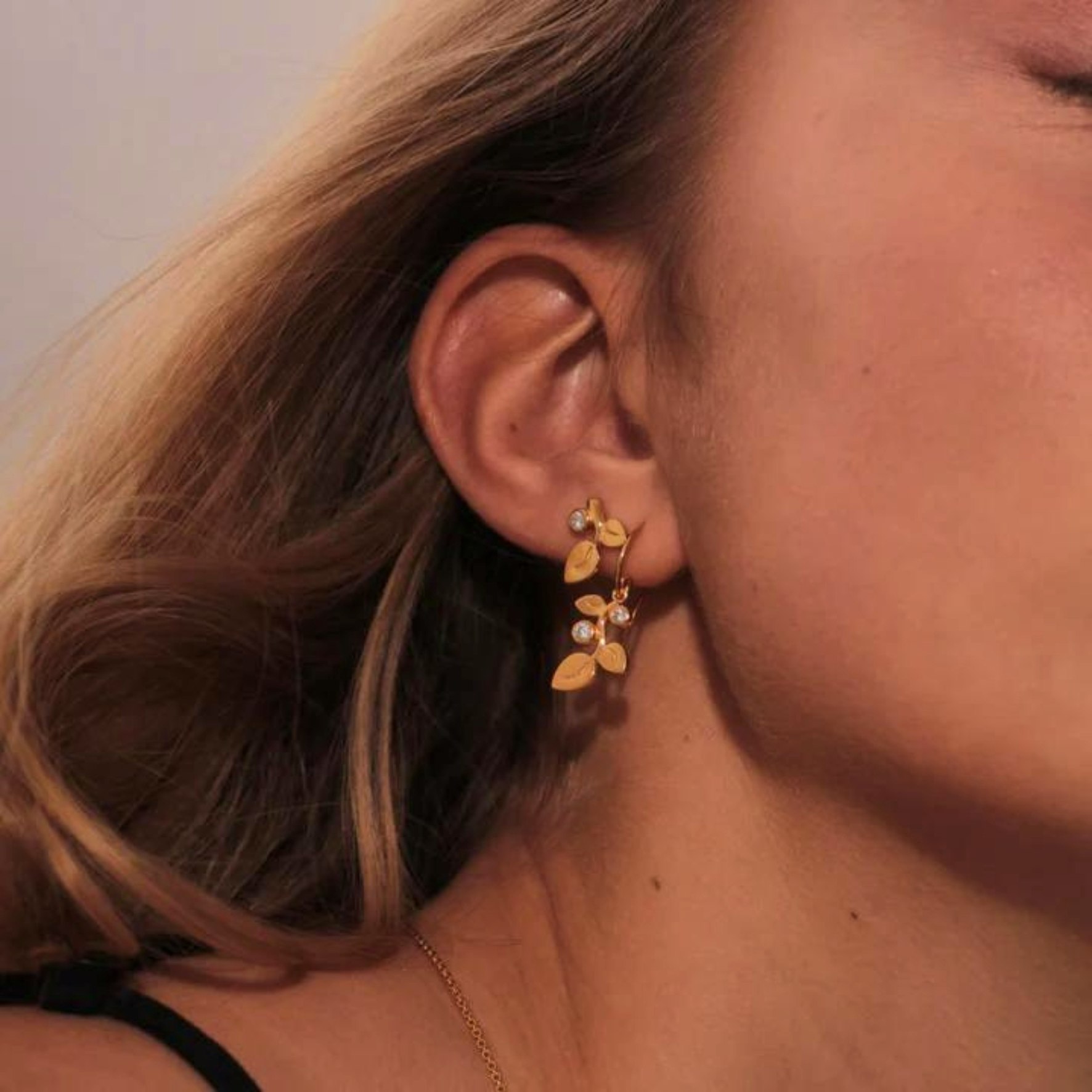 Amber Earrings van Izabel Camille in Verguld-Zilver Sterling 925