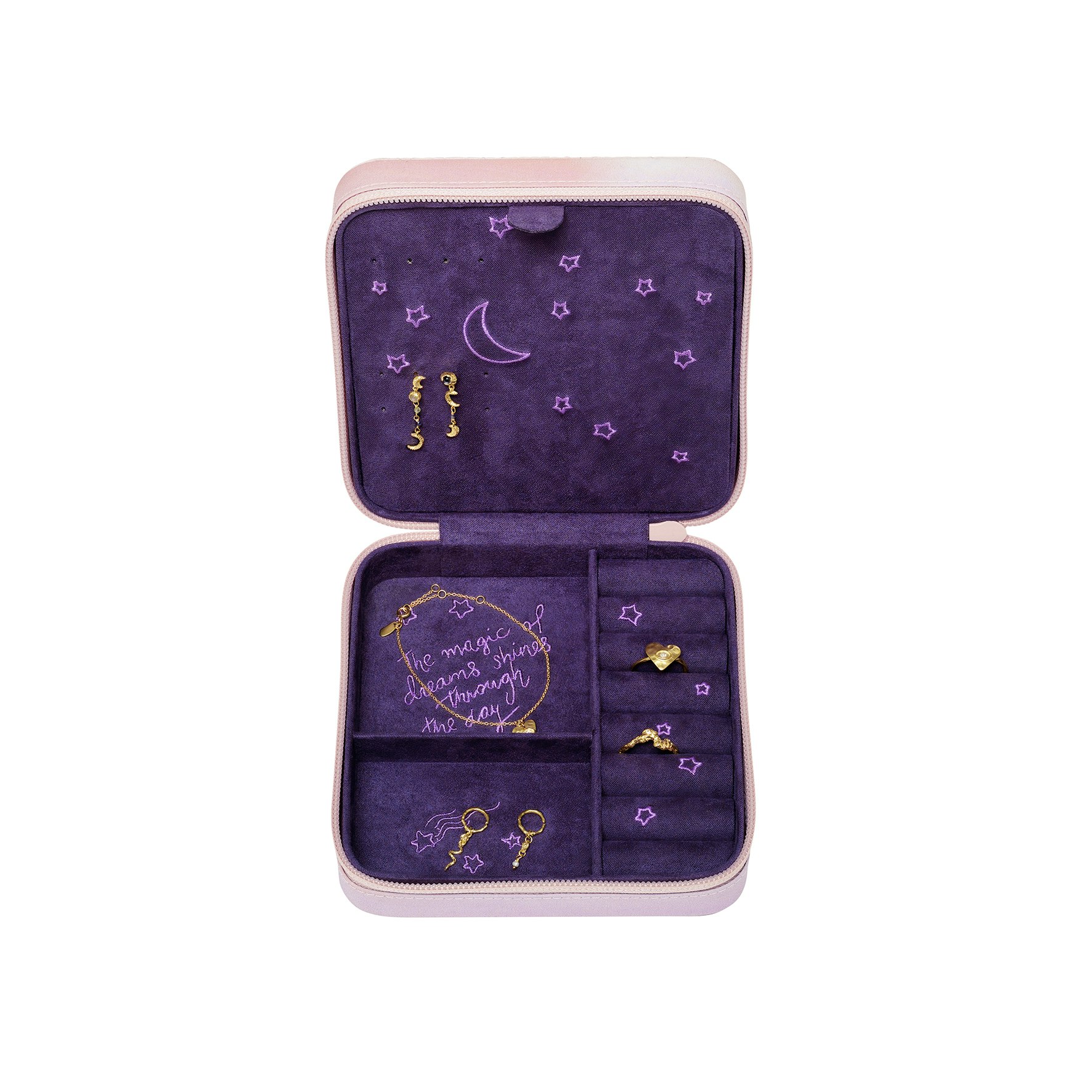 Moon & Stars Rose Jewelry Box z Maanesten v Bavlna