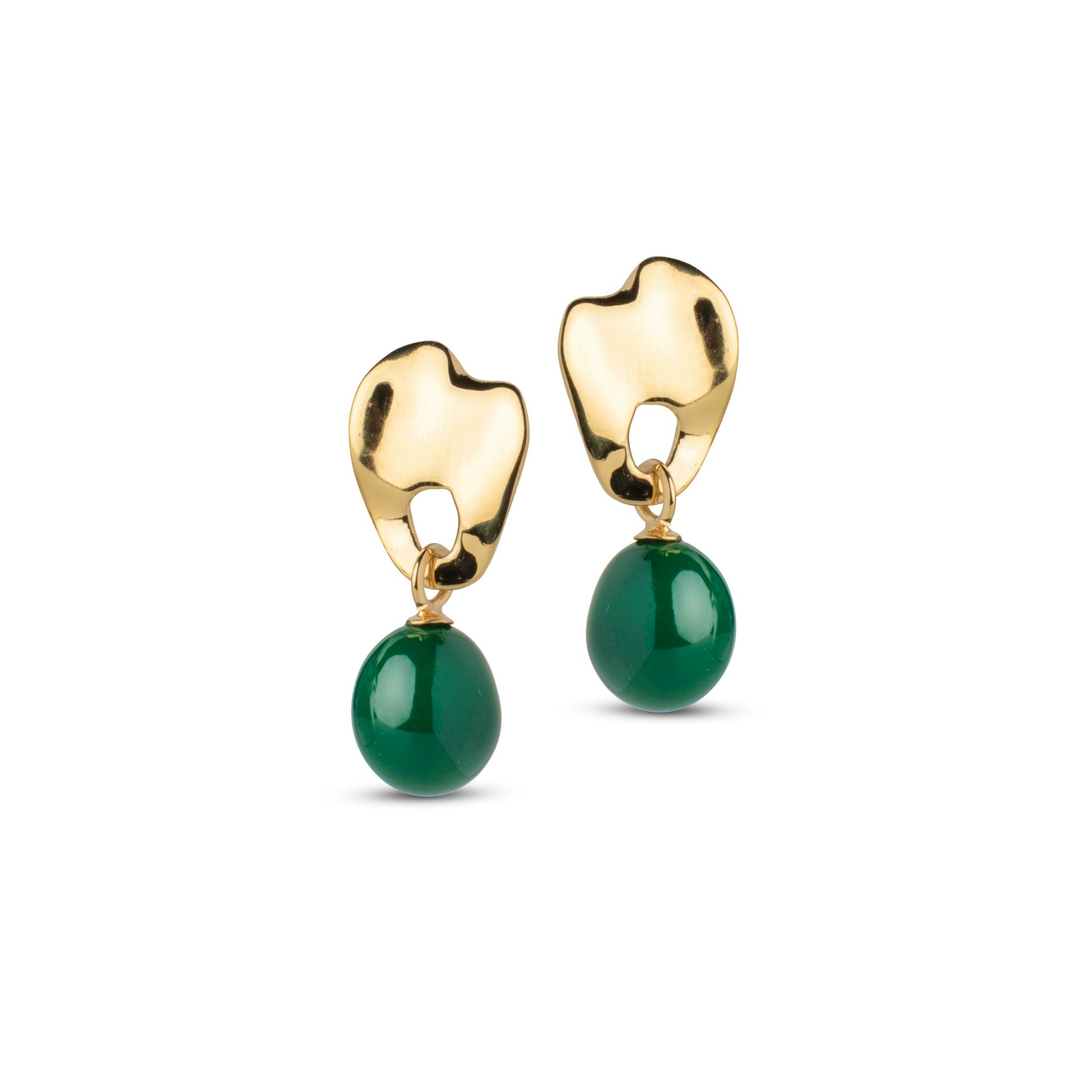 Aida Earrings Petrol Green fra Enamel Copenhagen i Forgylt-Sølv Sterling 925