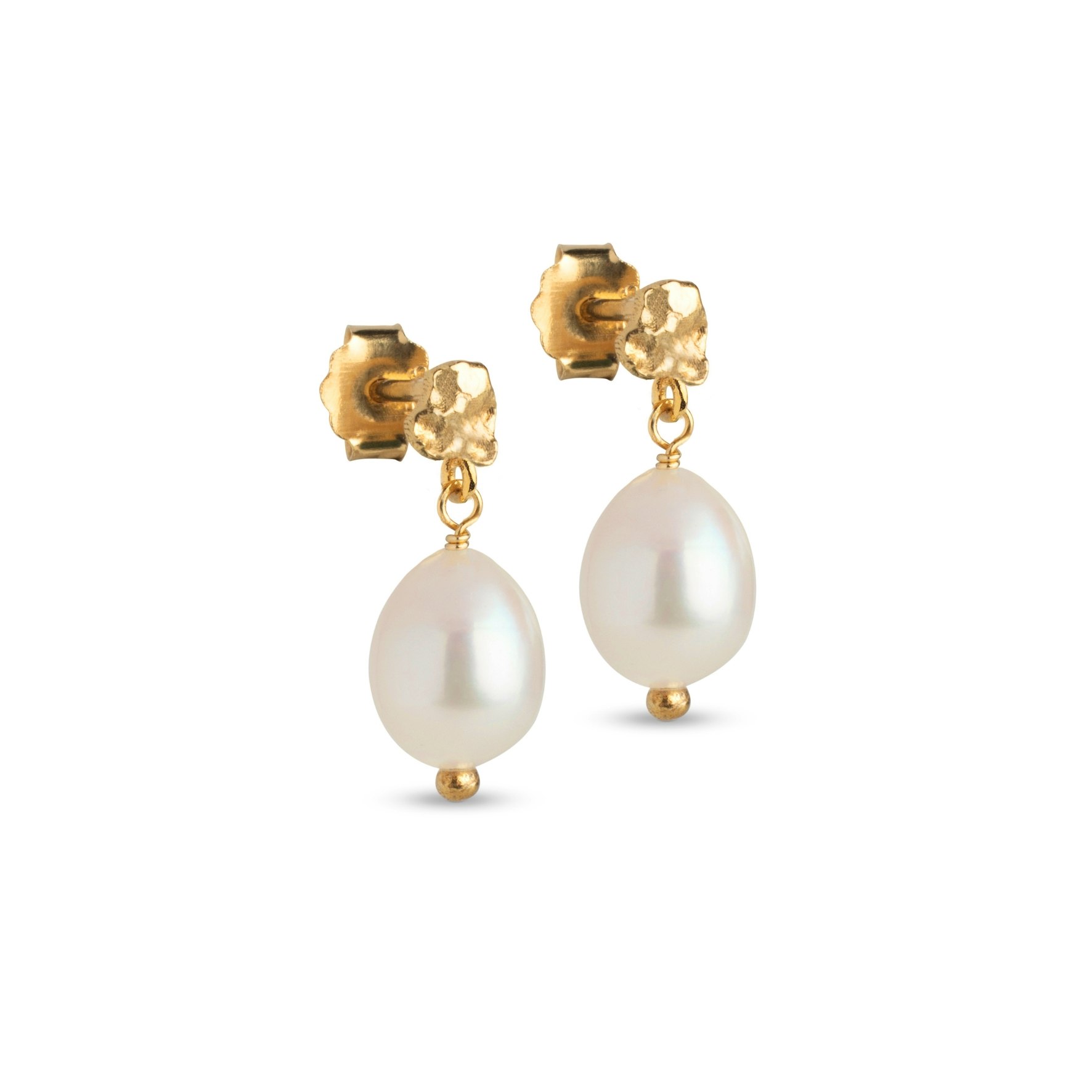 Poe Pearl Studs von Enamel Copenhagen in Vergoldet-Silber Sterling 925