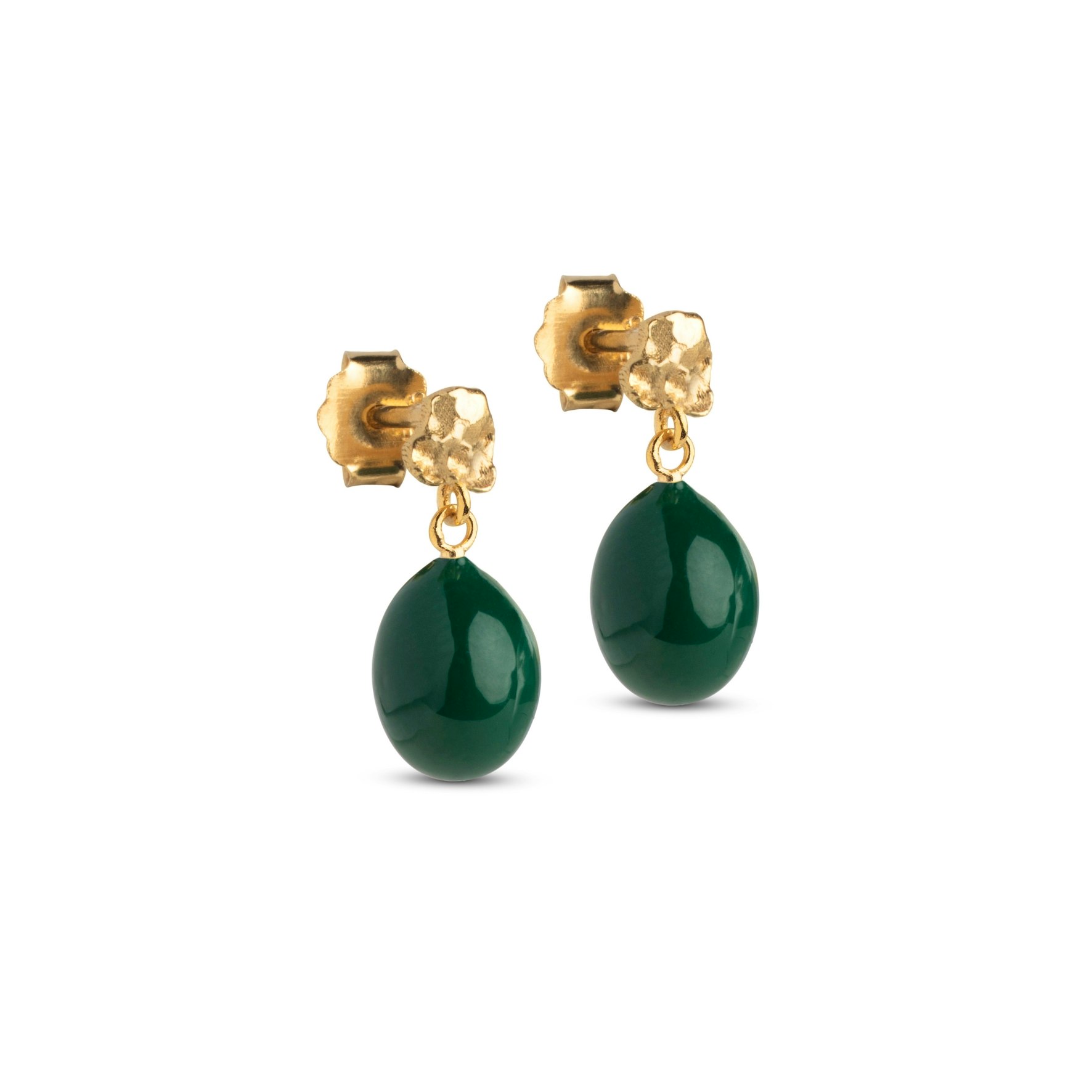 Poe Studs Petrol Green fra Enamel Copenhagen i Forgyldt-Sølv Sterling 925