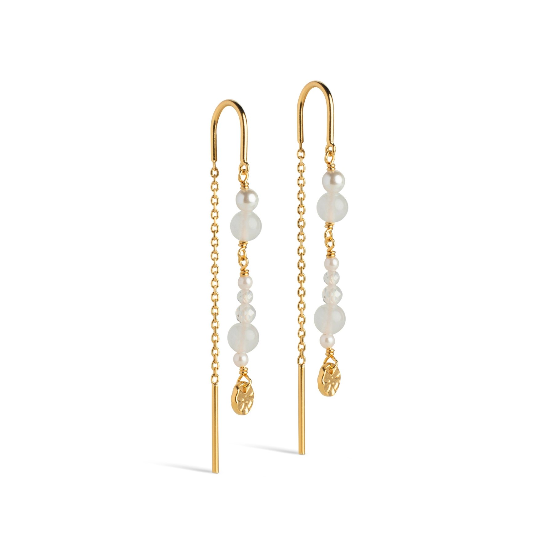 Sofia Earring White and Pearls von Enamel Copenhagen in Vergoldet-Silber Sterling 925