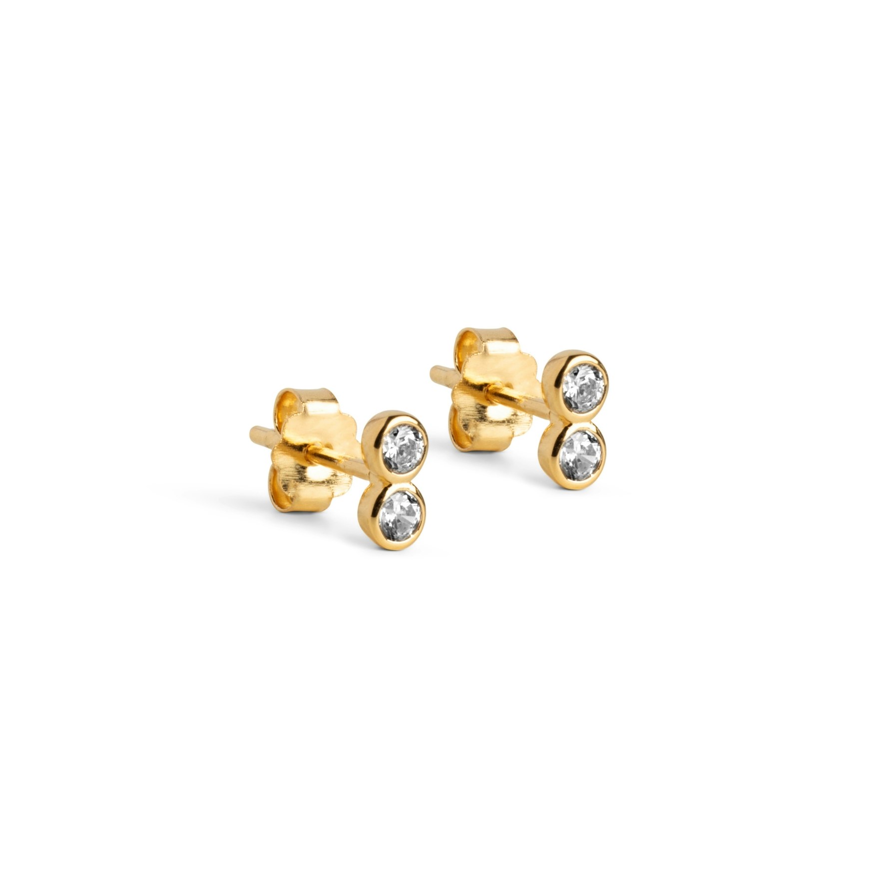 Twin CZ Studs fra Enamel Copenhagen i Forgyldt-Sølv Sterling 925