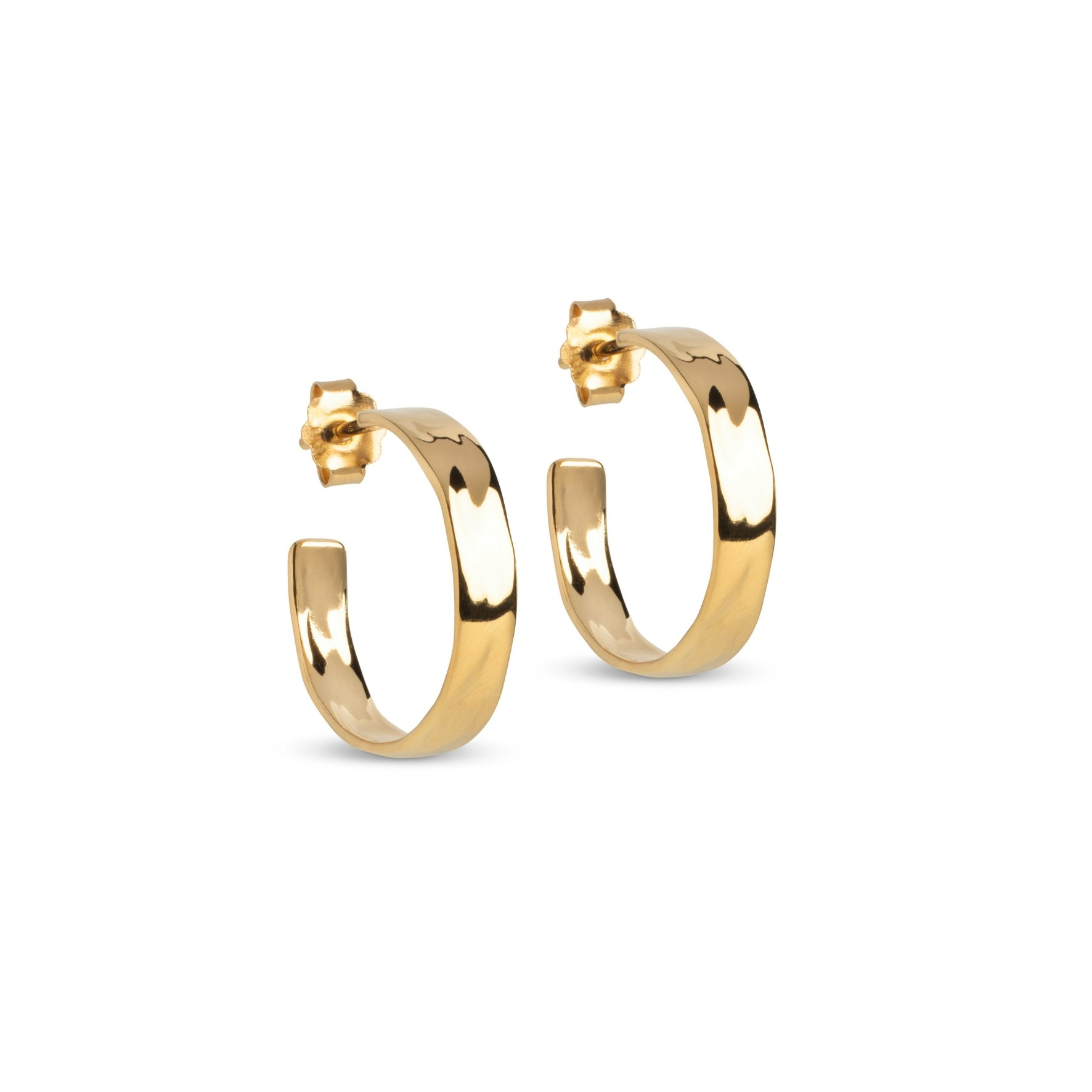 Sandra Narrow Hoops fra Enamel Copenhagen i Forgylt-Sølv Sterling 925