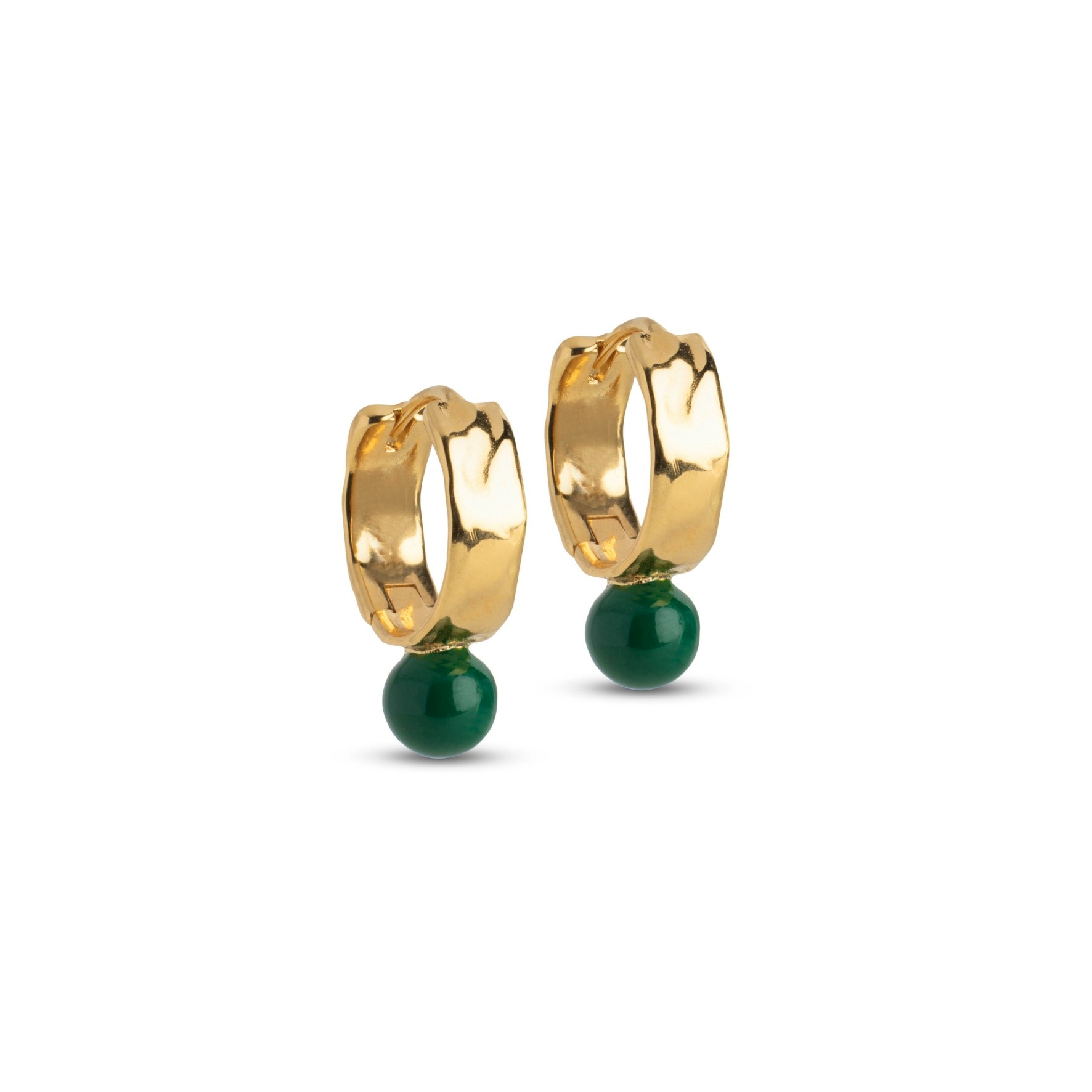 Avaya Hoops Petrol Green from Enamel Copenhagen in Goldplated Silver Sterling 925