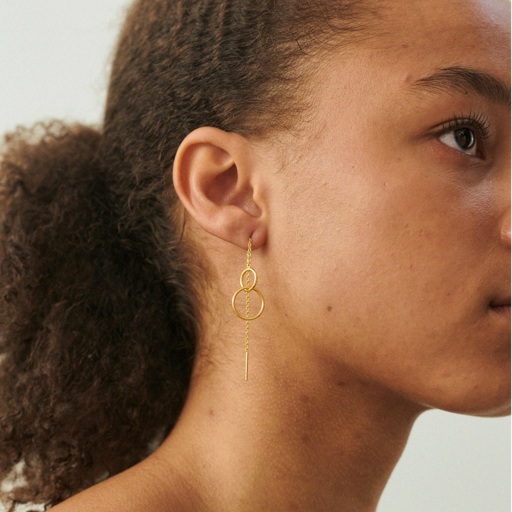 Double Plain Earchains z Pernille Corydon v Pozlacené stříbro sterling 925
