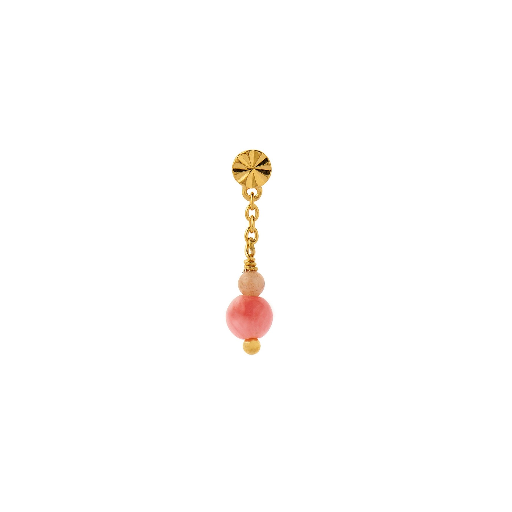 Tres Petit Etoile Earring With Coral von STINE A Jewelry in Vergoldet-Silber Sterling 925