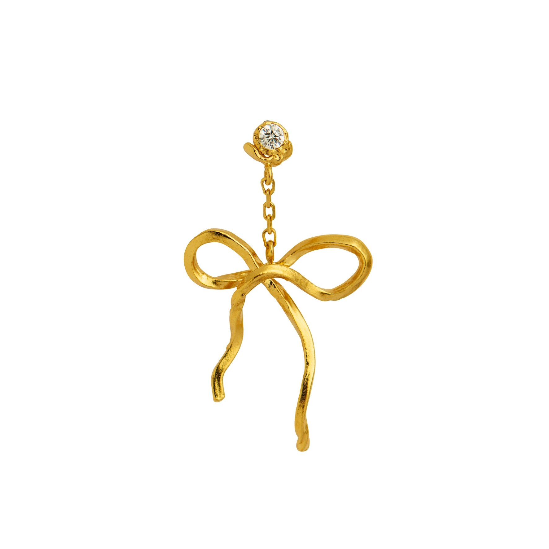 Dangling Flow Bow Earring from STINE A Jewelry in Goldplated Silver Sterling 925