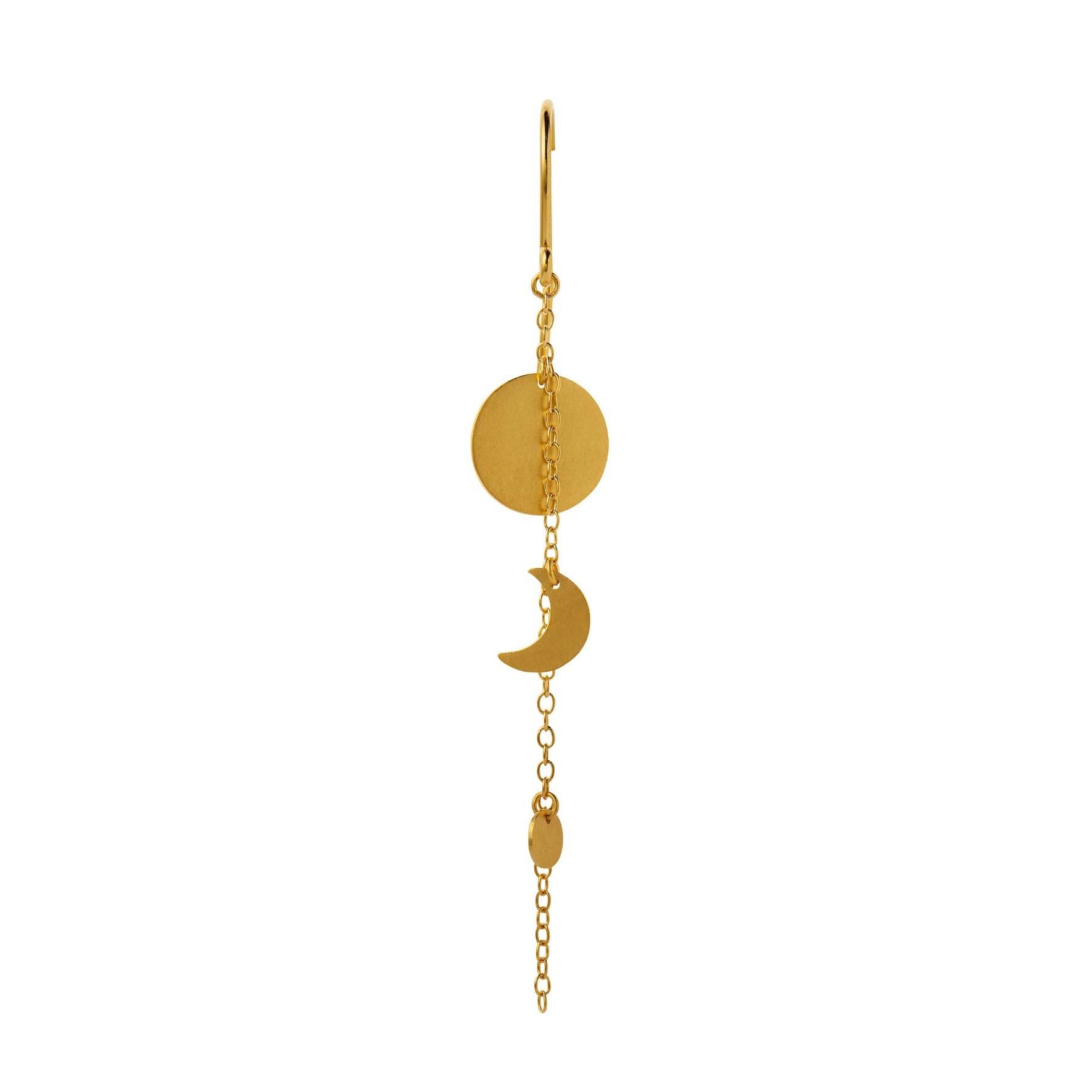 Sun And Moon Earring With Chain fra STINE A Jewelry i Forgyldt-Sølv Sterling 925