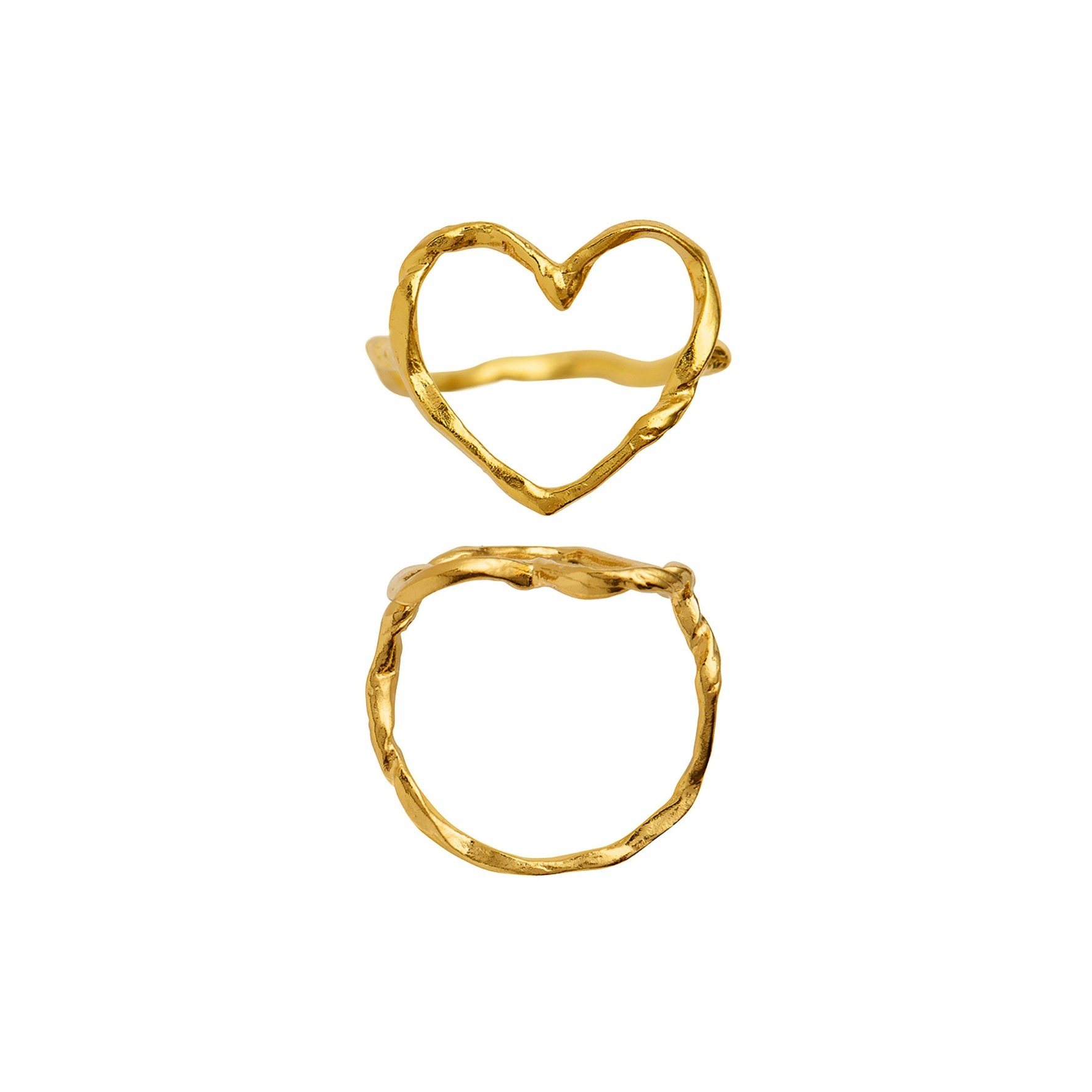 Funky Heart Ring from STINE A Jewelry in Goldplated Silver Sterling 925