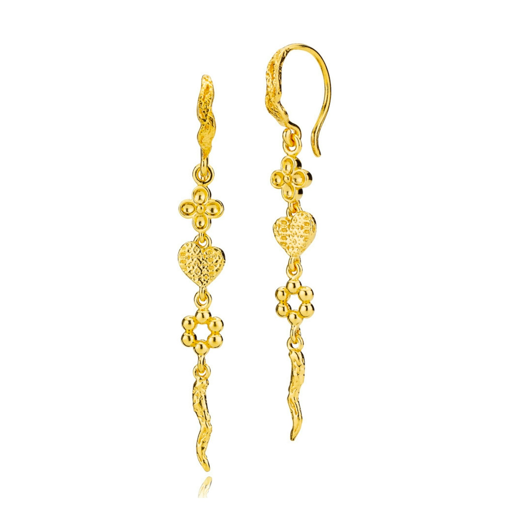 Romance Long Earrings von Izabel Camille in Vergoldet-Silber Sterling 925