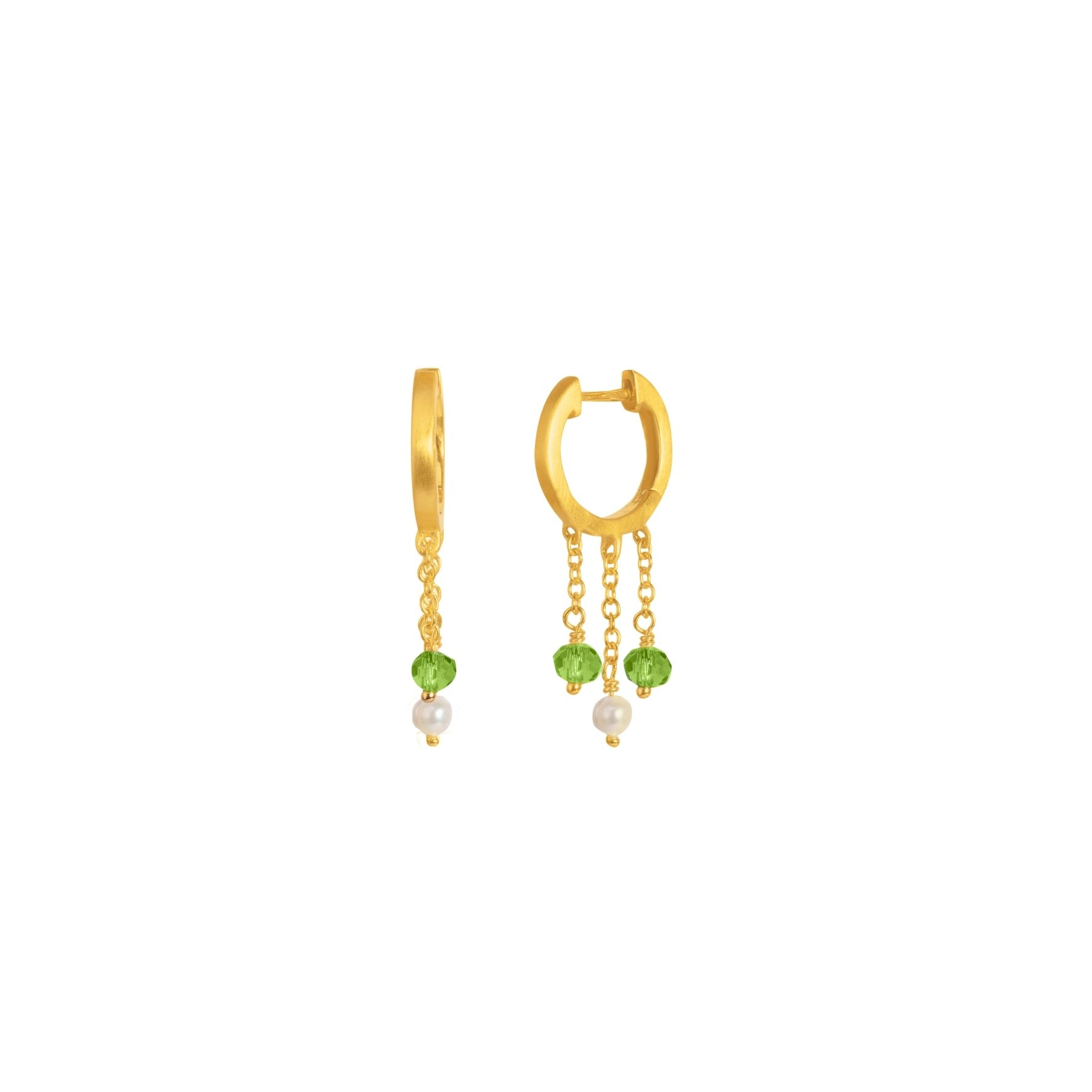Tienne Hoops Green van byBiehl in Verguld-Zilver Sterling 925