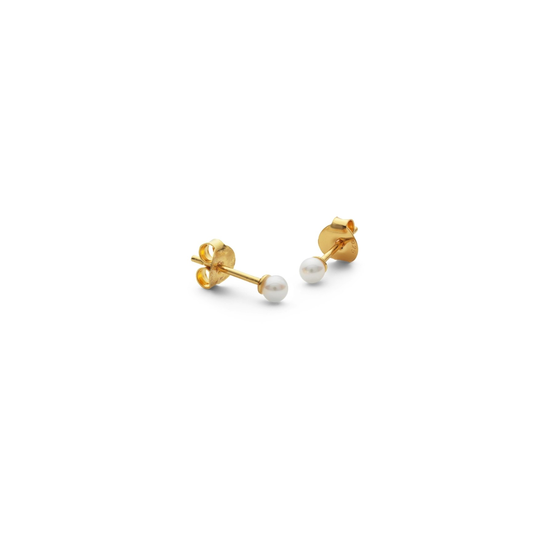 Pearl Studs fra byBiehl i Forgyldt-Sølv Sterling 925