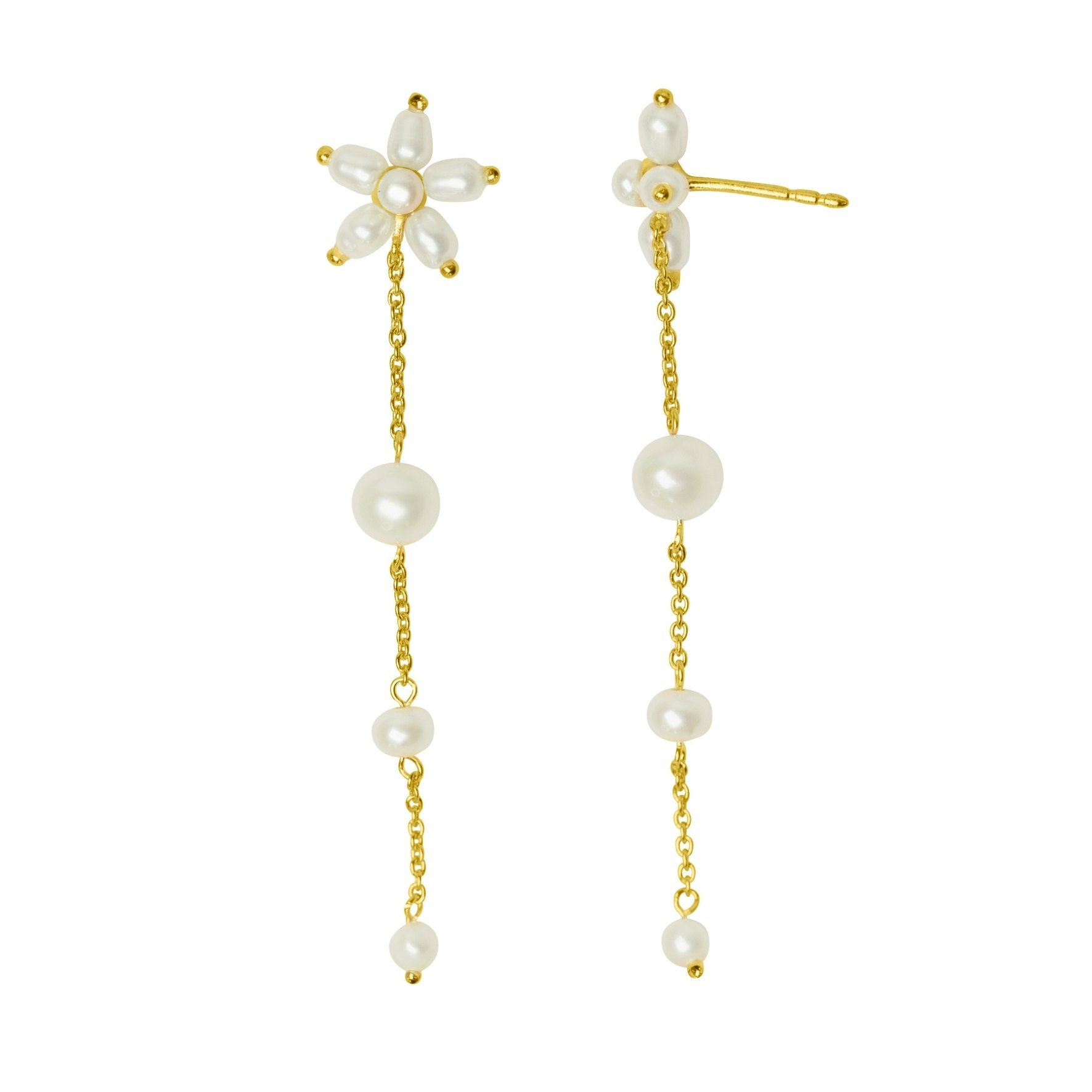 Pearl Signature Earhangers Long fra byBiehl i Forgyldt-Sølv Sterling 925
