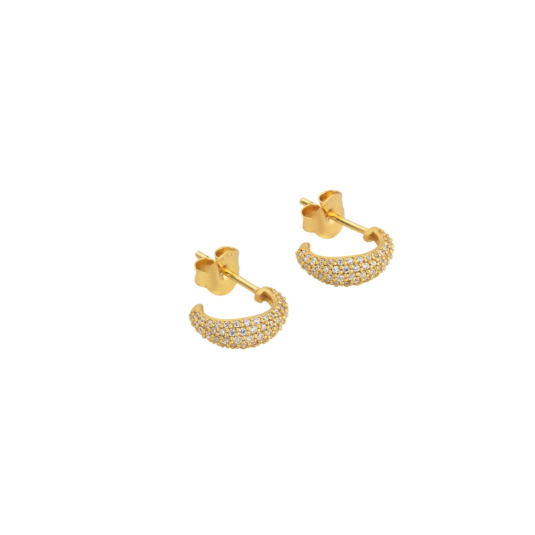 Ocean Flow Hoops Sparkle Small från byBiehl i Förgyllt-Silver Sterling 925