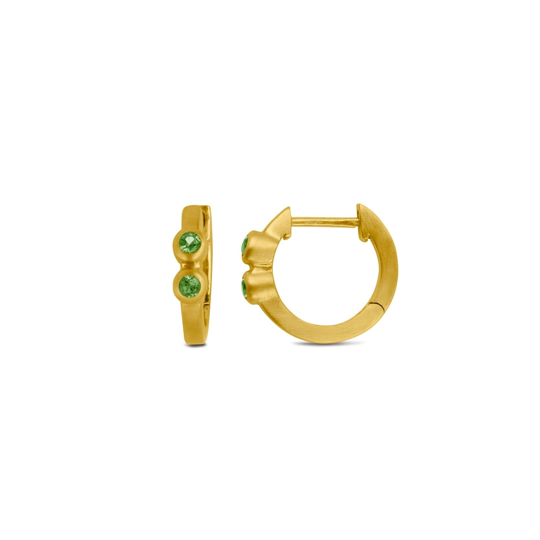 Lucy Hoops Green von byBiehl in Vergoldet-Silber Sterling 925