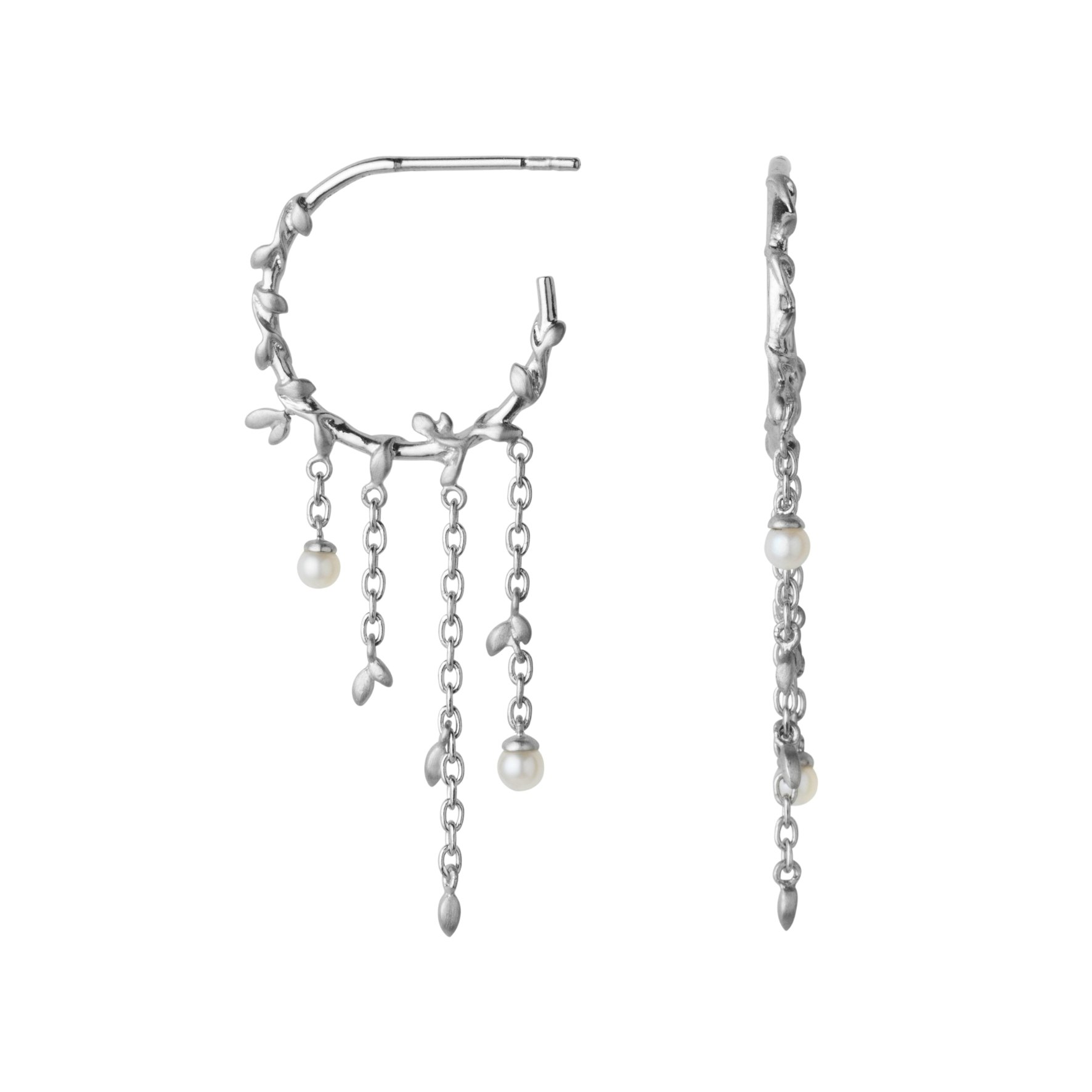 Jungle Ivy Pearl Hoops fra byBiehl i Sølv Sterling 925