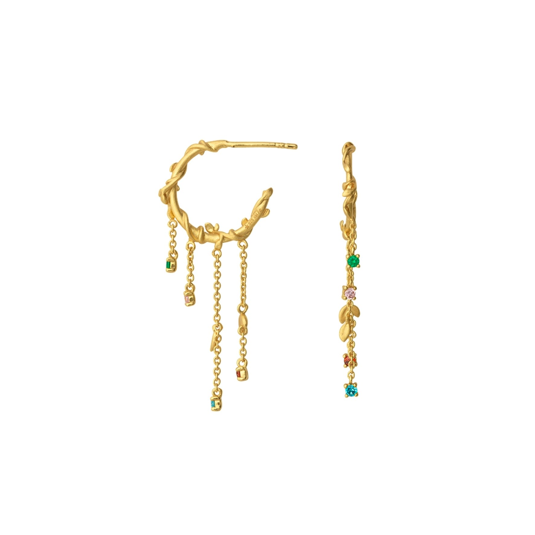Jungle Ivy Hoops Mini Colors von byBiehl in Vergoldet-Silber Sterling 925
