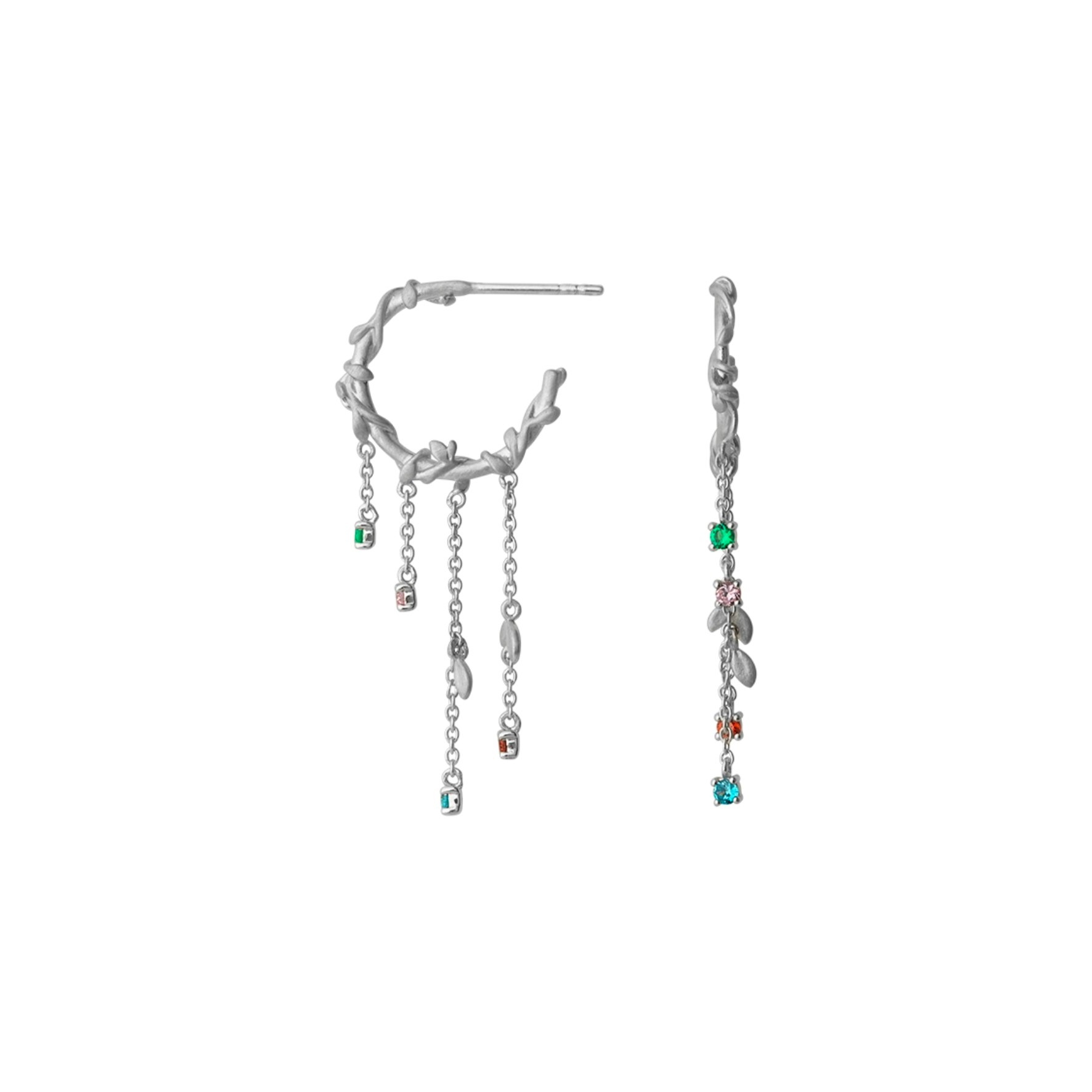 Jungle Ivy Hoops Mini Colors fra byBiehl i Sølv Sterling 925