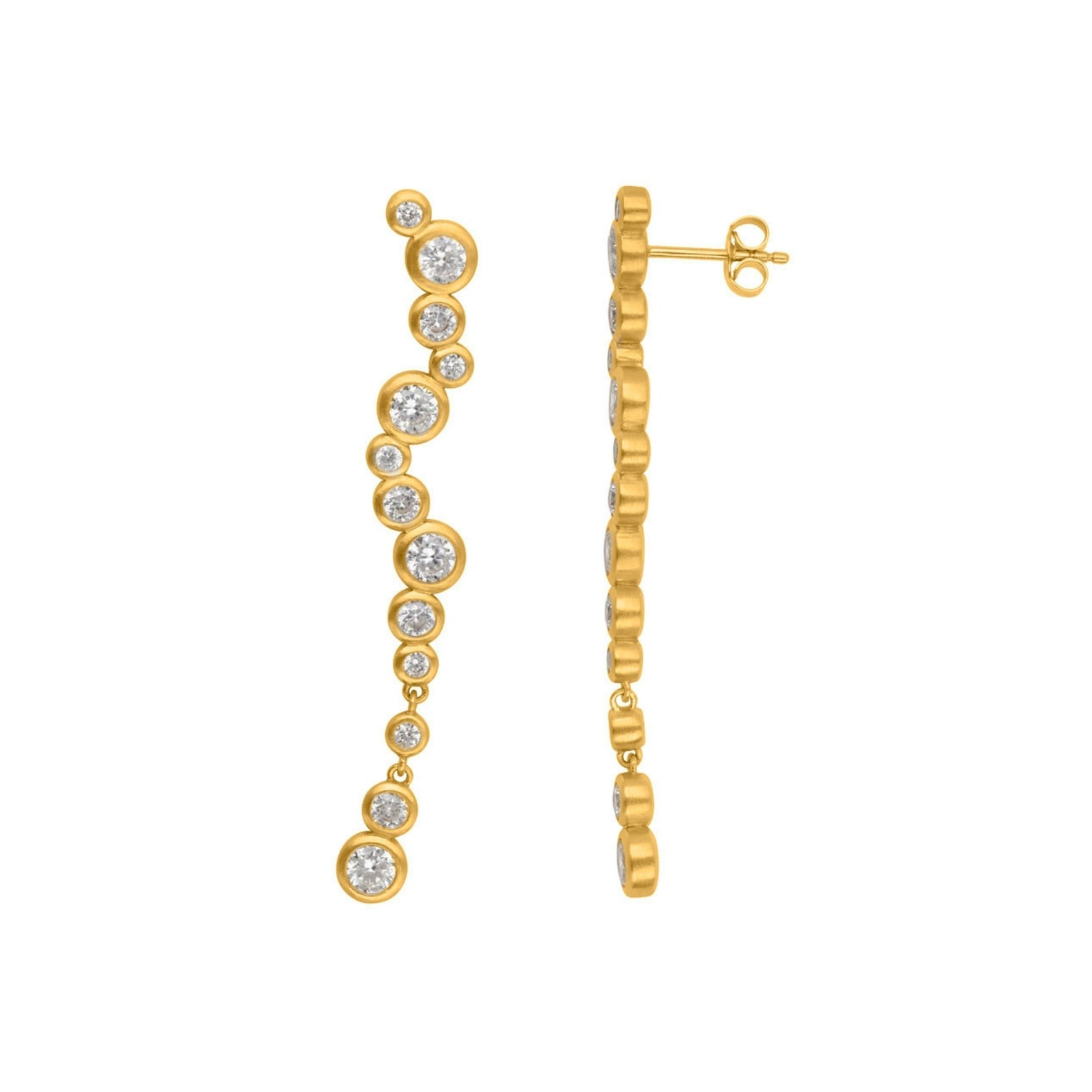 Stardust Earrings Long fra byBiehl i Forgylt-Sølv Sterling 925