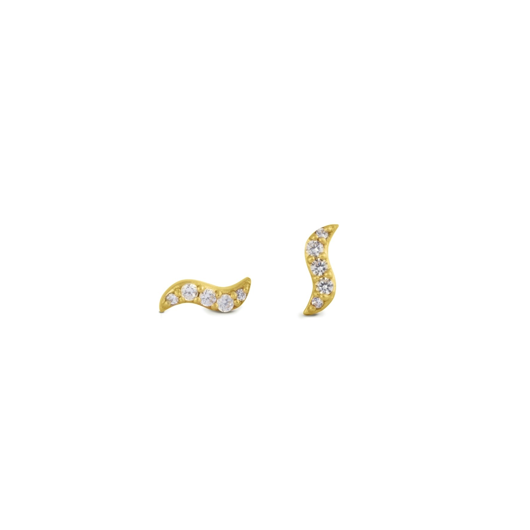 Wave Studs Sparkle fra byBiehl i Forgyldt-Sølv Sterling 925