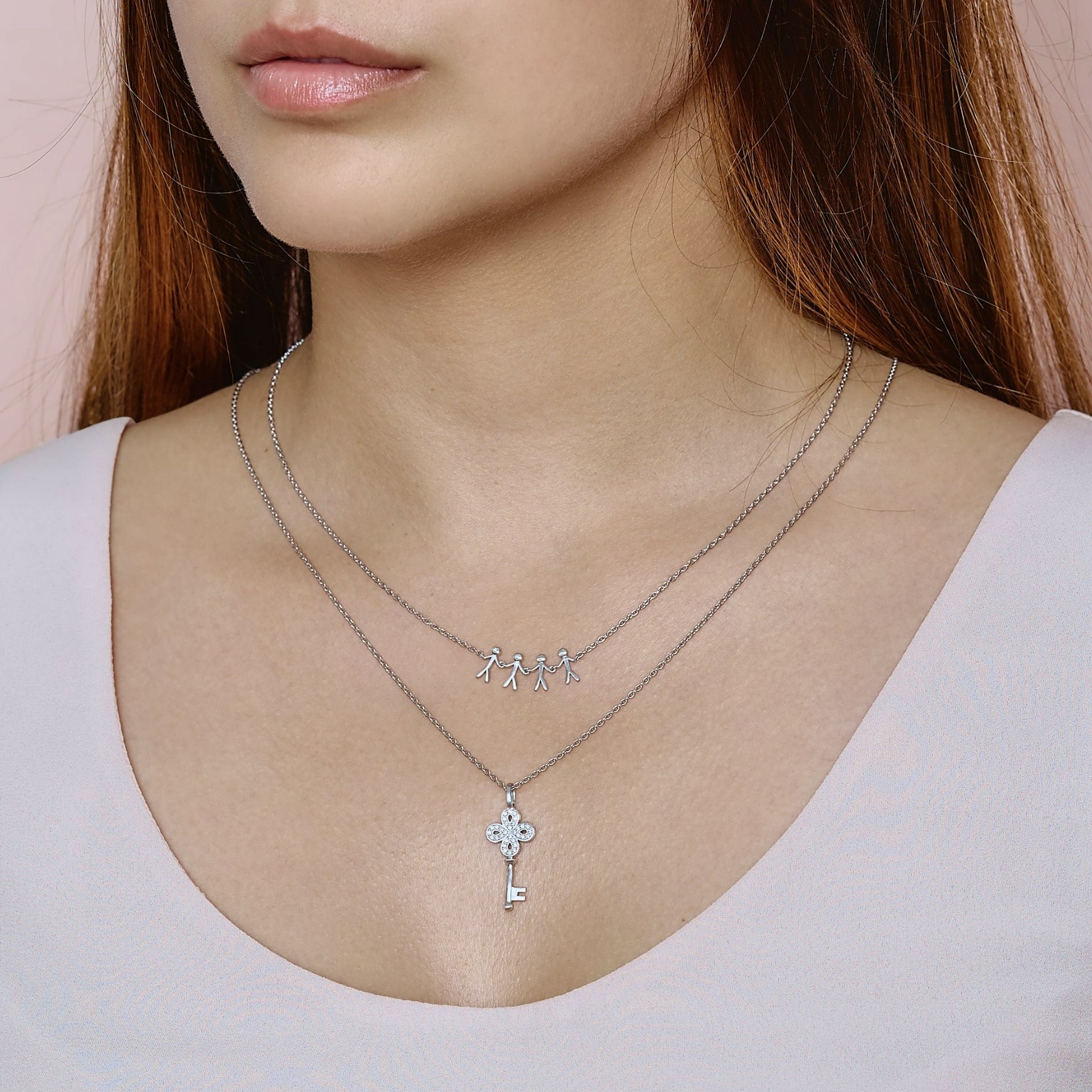 Together Family 4 Necklace från byBiehl i Förgyllt-Silver Sterling 925