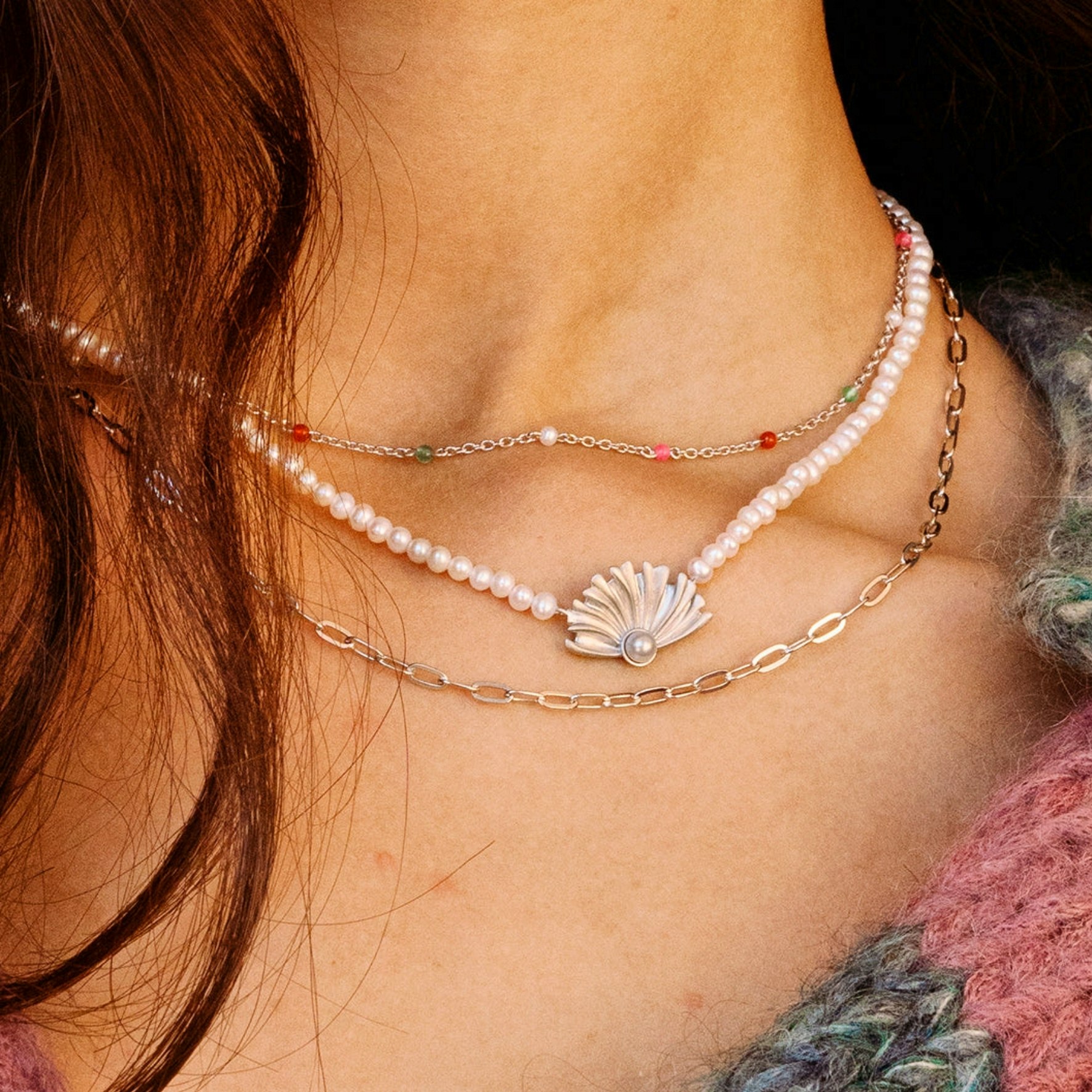 Poppy Necklace fra byBiehl i Forgyldt-Sølv Sterling 925