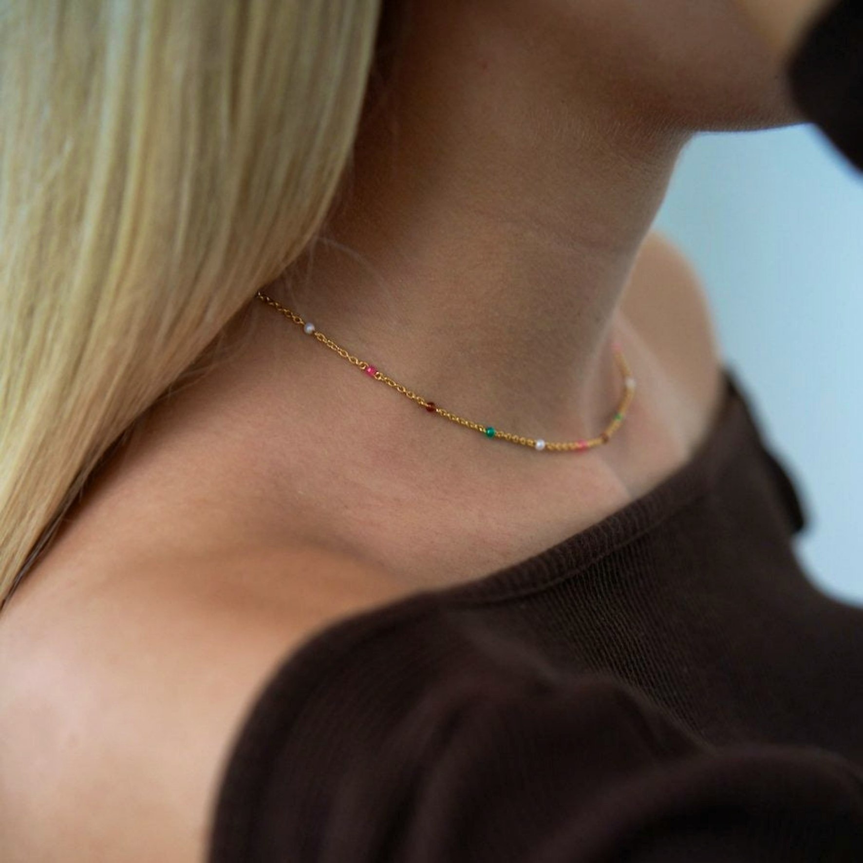 Scarlett Necklace Colors fra byBiehl i Forgyldt-Sølv Sterling 925