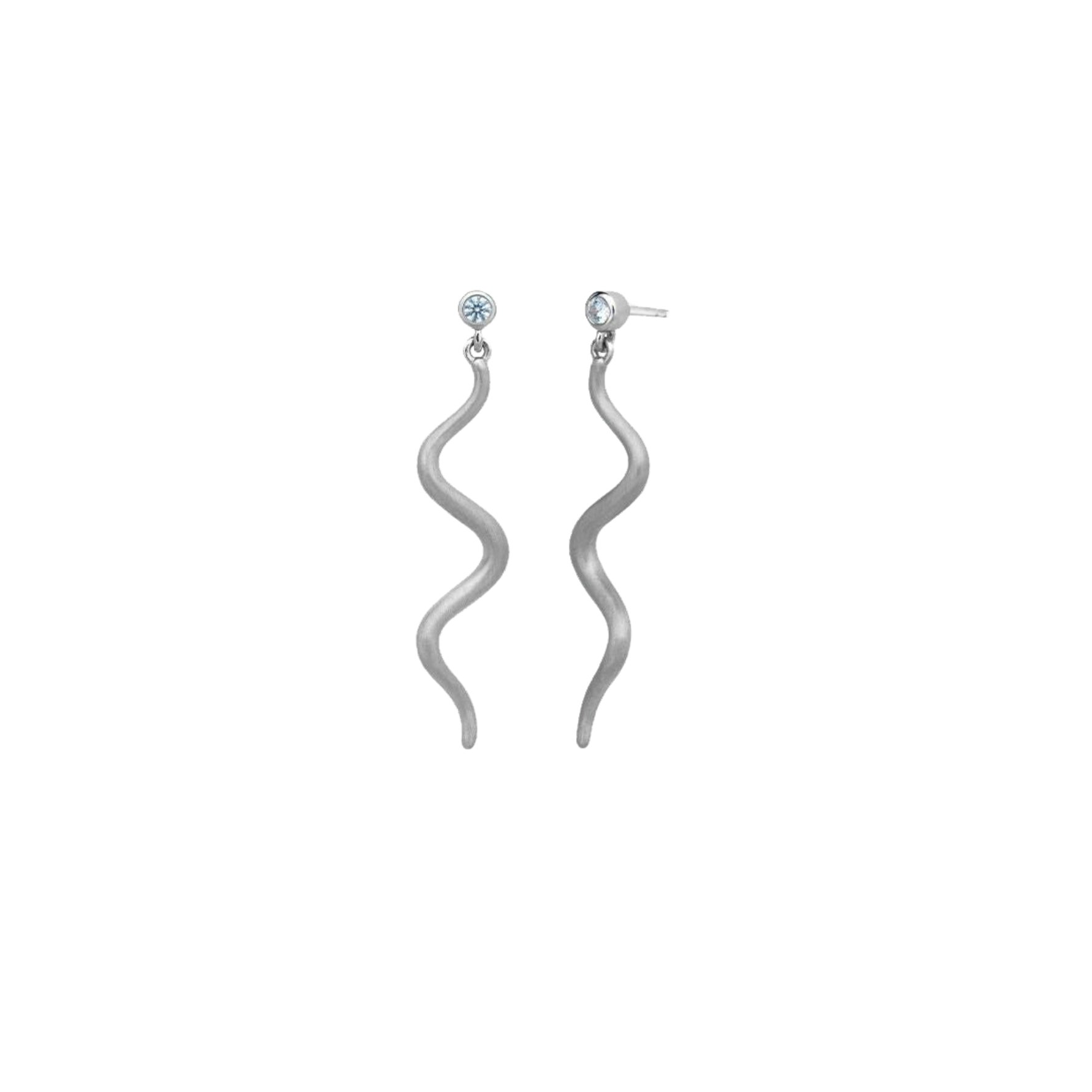Wave Earrings Mini fra byBiehl i Sølv Sterling 925