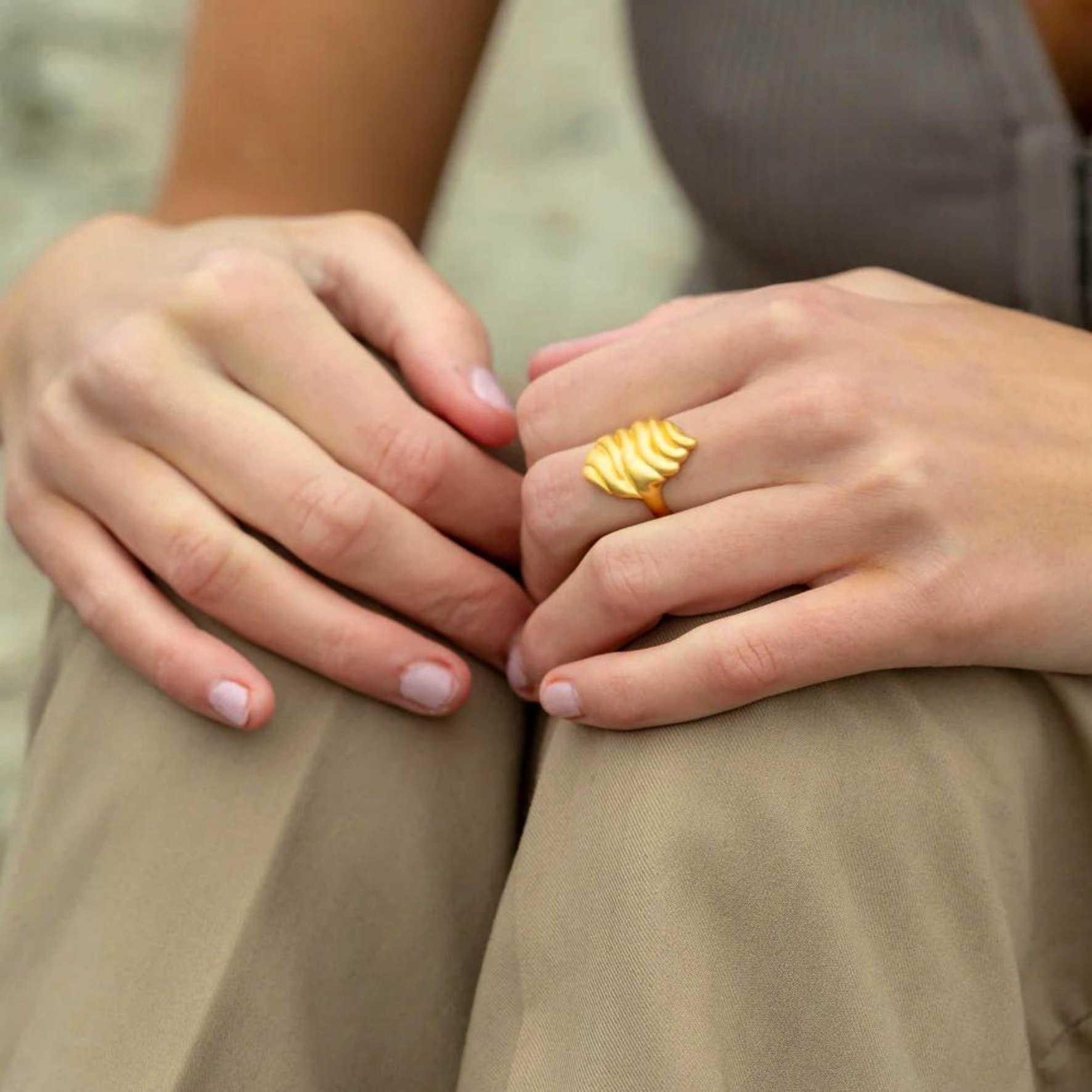 Dunes Ring from byBiehl in Goldplated Silver Sterling 925